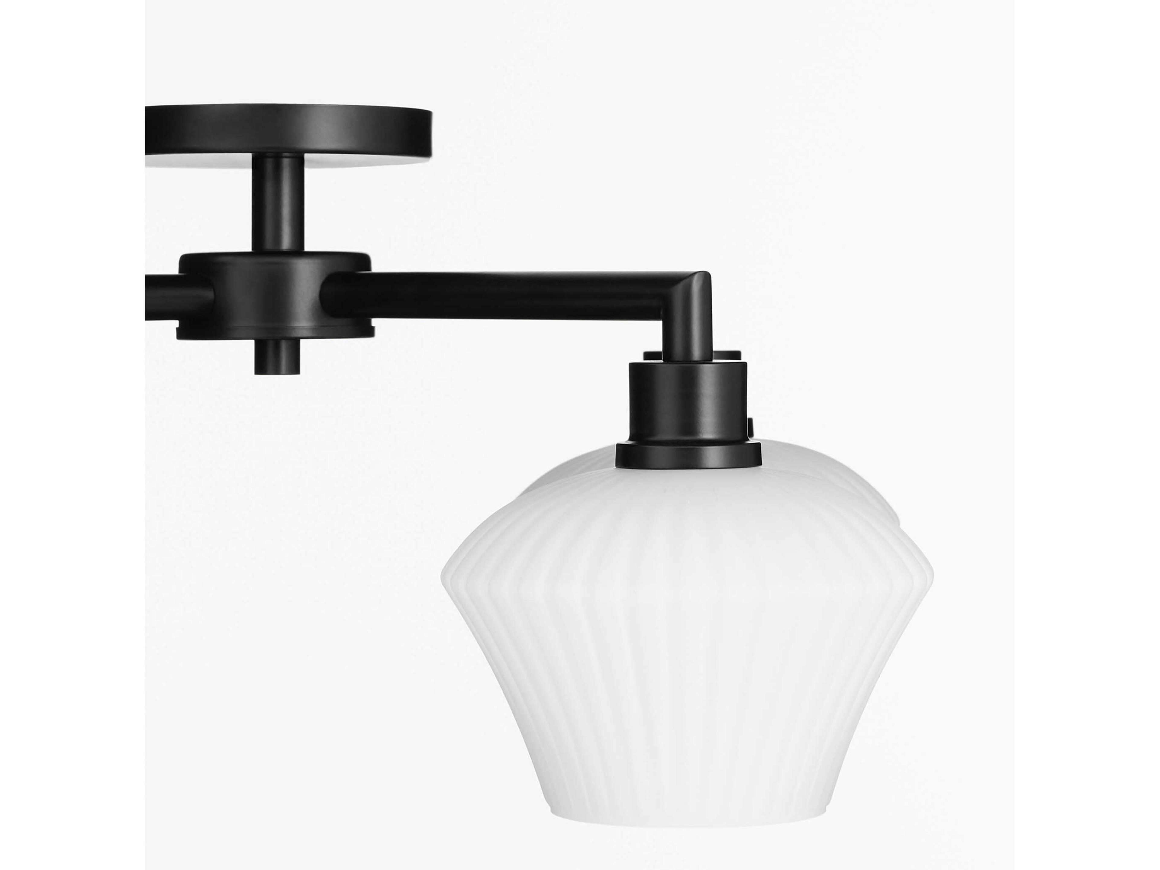 Quorum Cassini 4-Light Matte Black Semi Flush Mount
