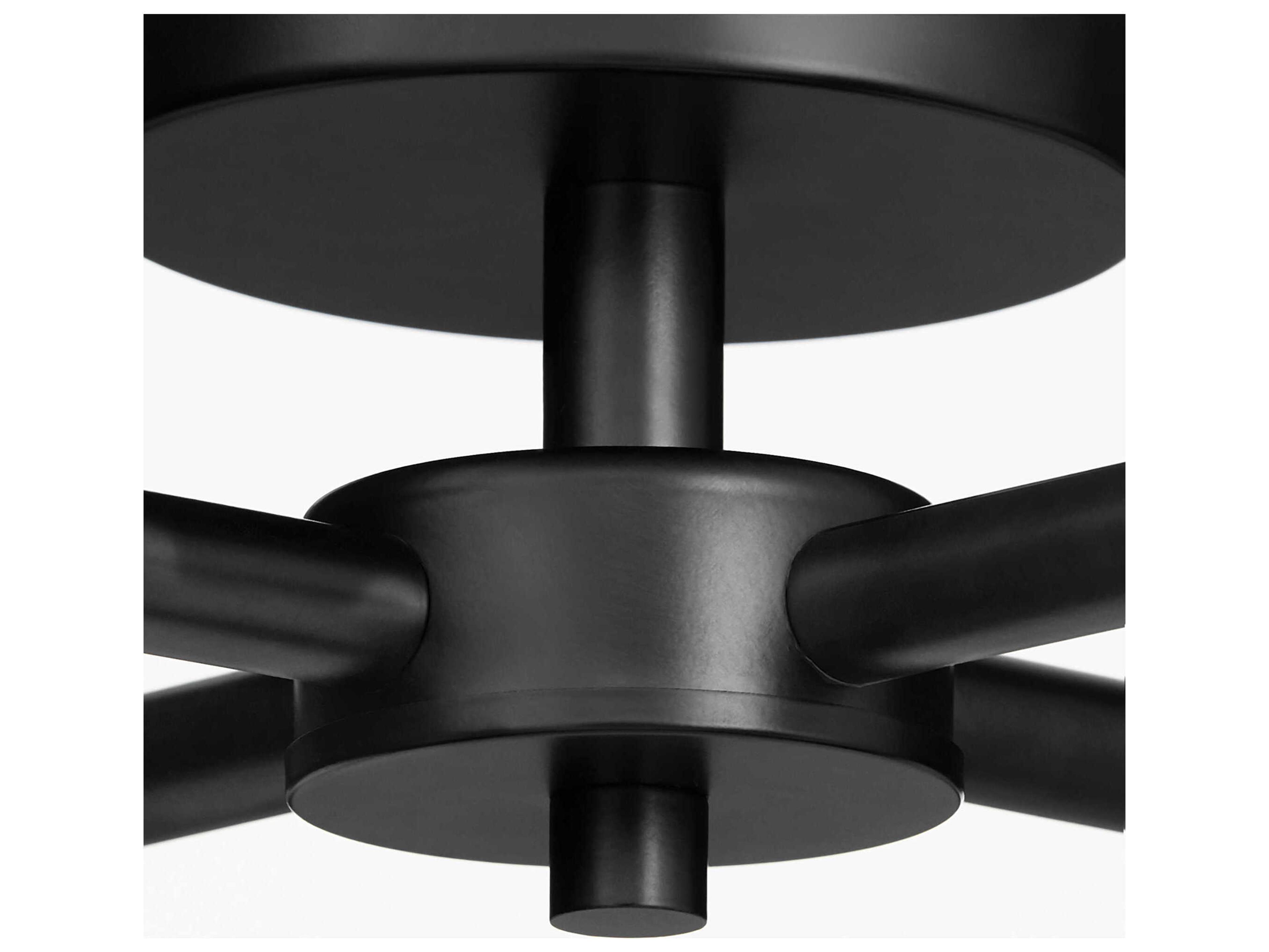 Quorum Cassini 4-Light Matte Black Semi Flush Mount