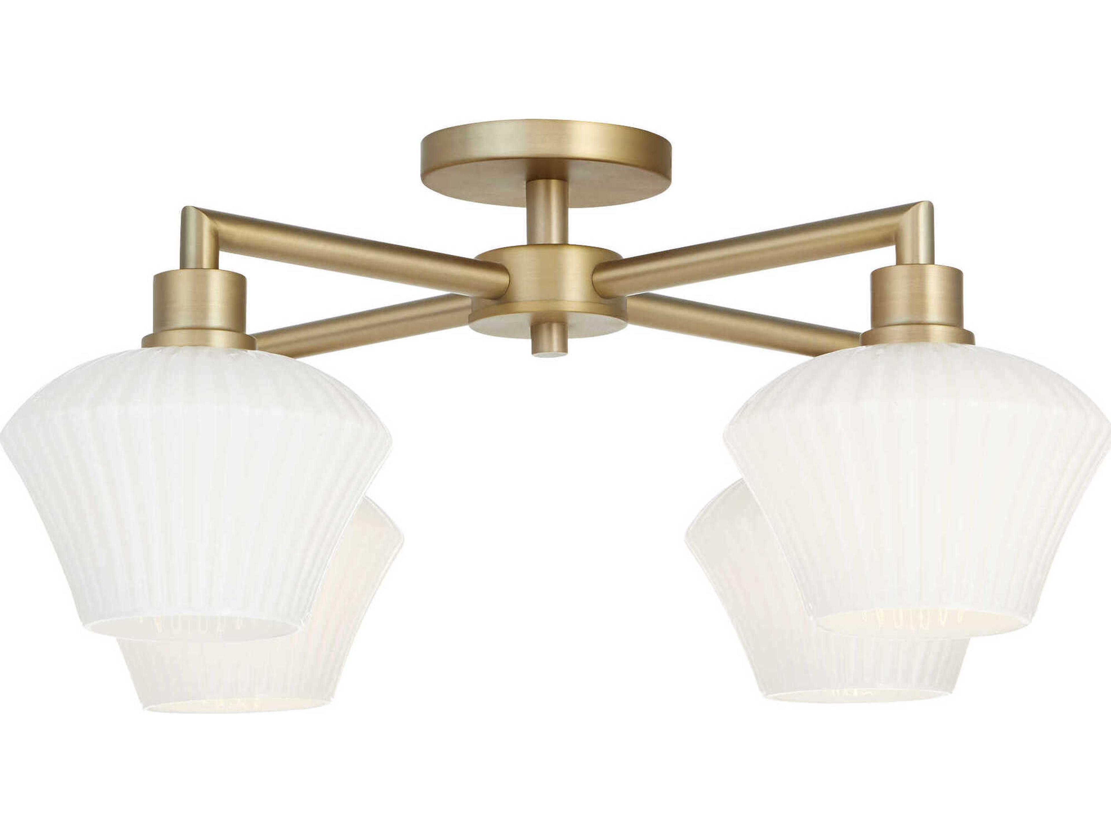Cassini 4-Light Aged Brass Semi Flush Mount