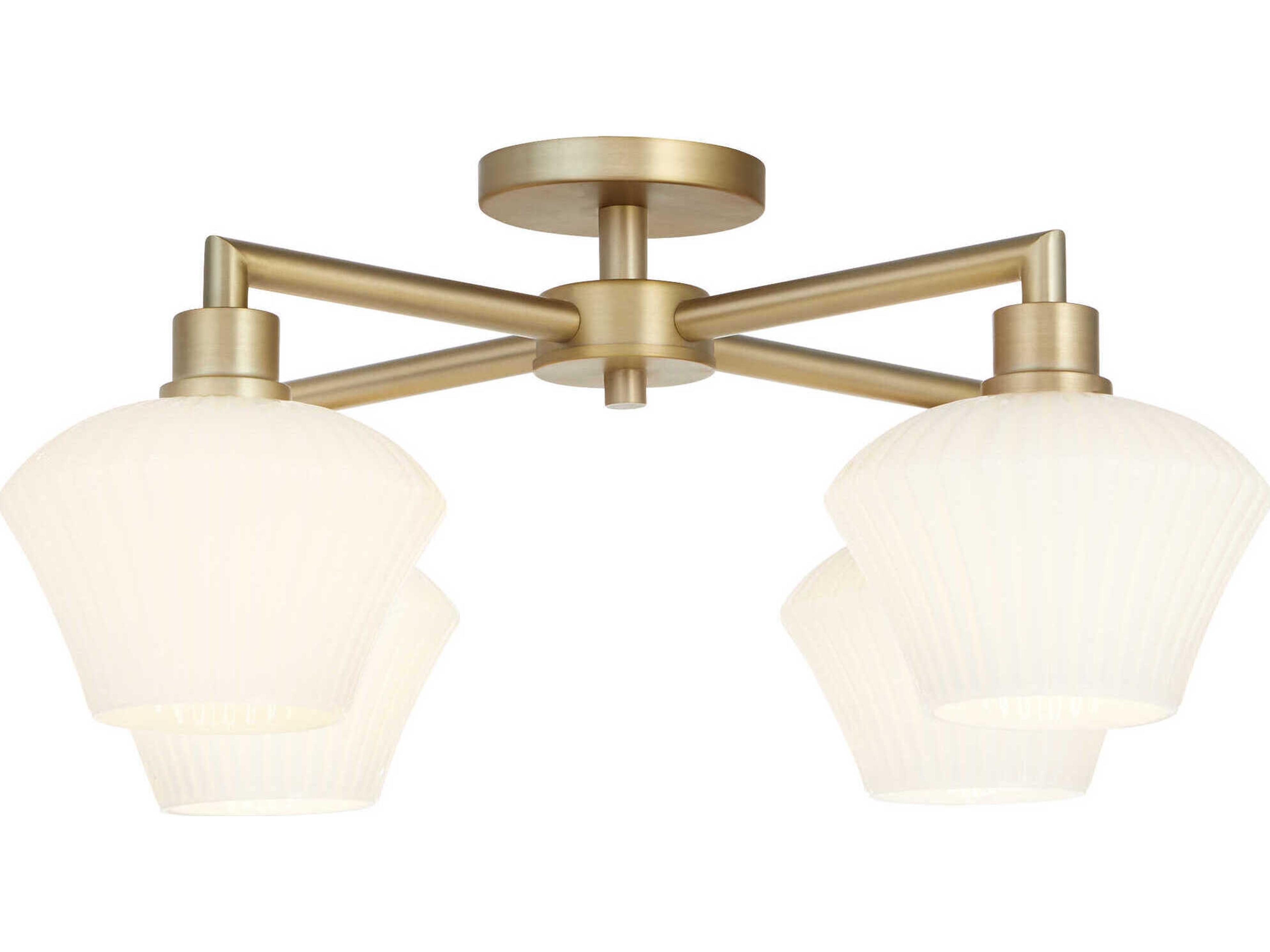 Quorum Cassini 4-Light Aged Brass Semi Flush Mount