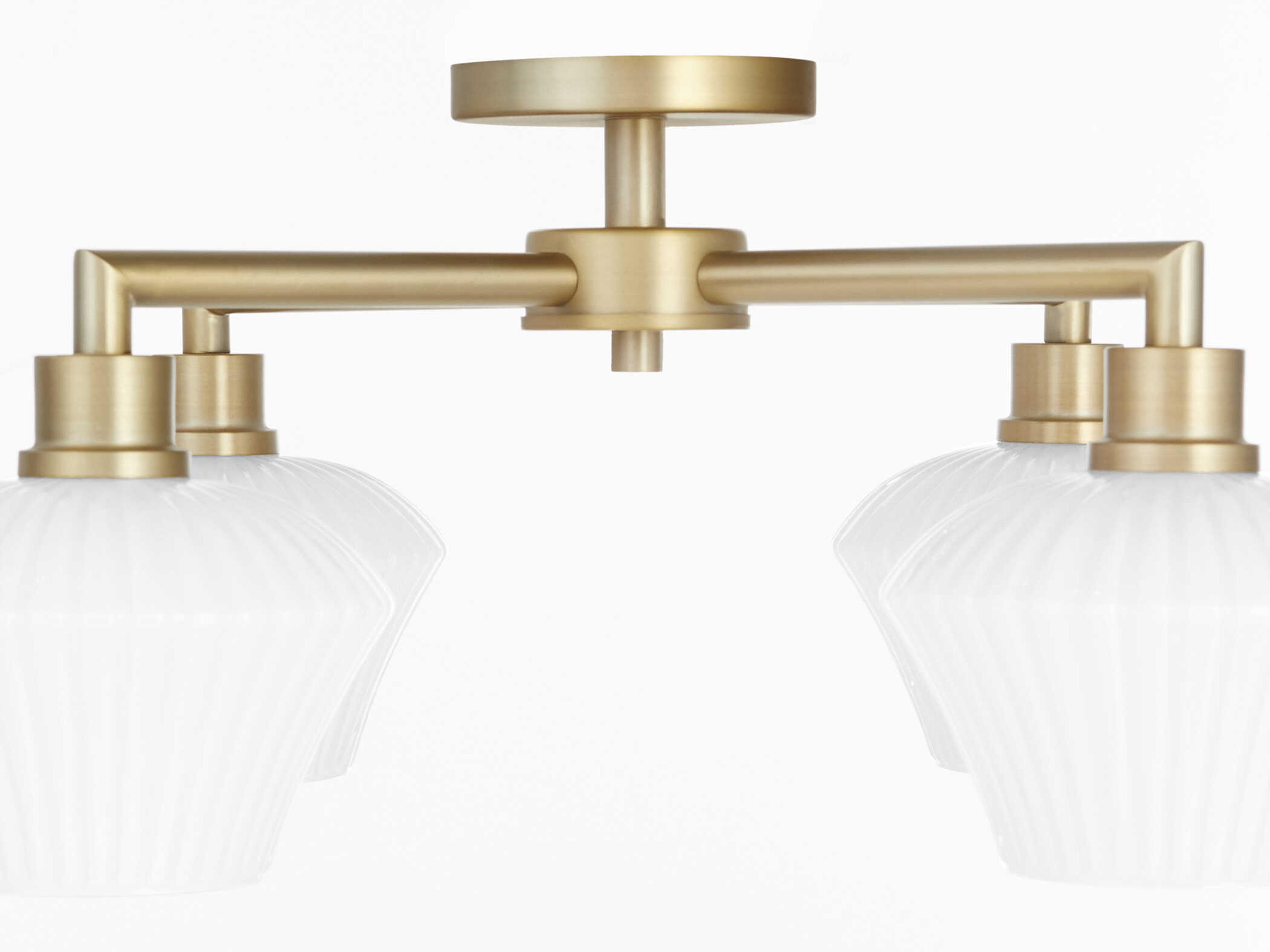 Quorum Cassini 4-Light Aged Brass Semi Flush Mount