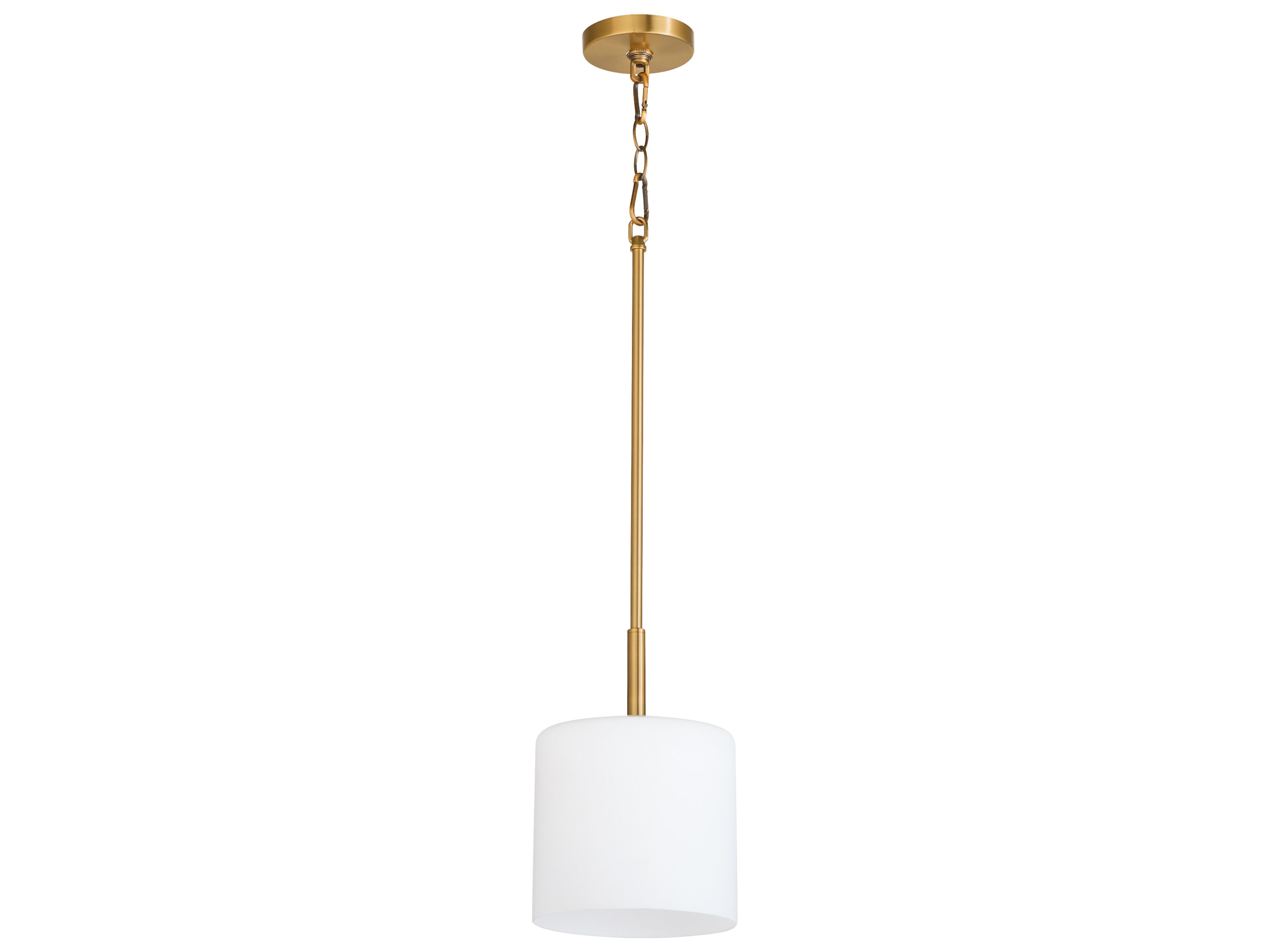 Rutherford 1-Light Brushed Brass Cylinder Mini Pendant