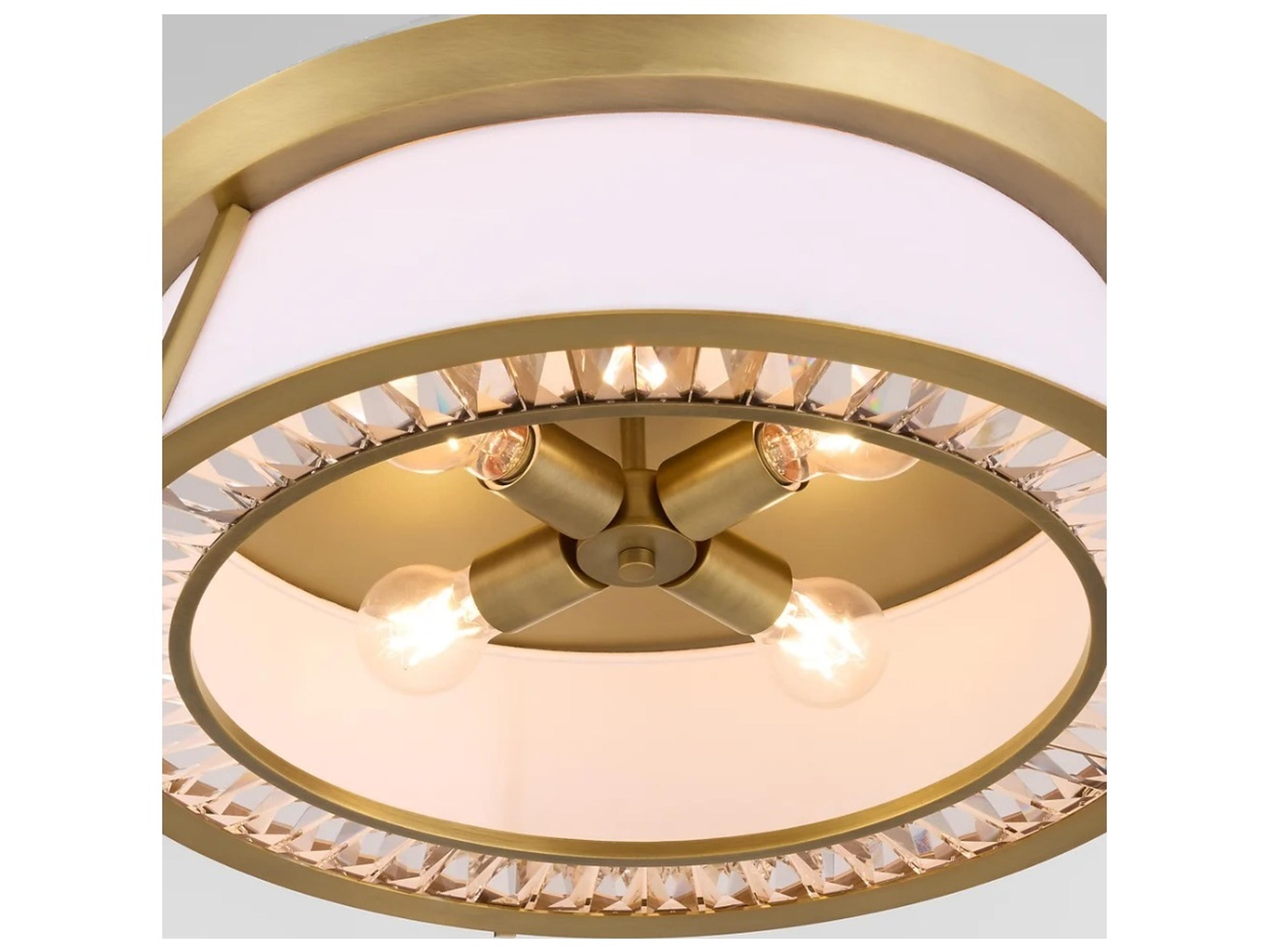Quorum Gorham 4-Light Brushed Brass Flush Mount
