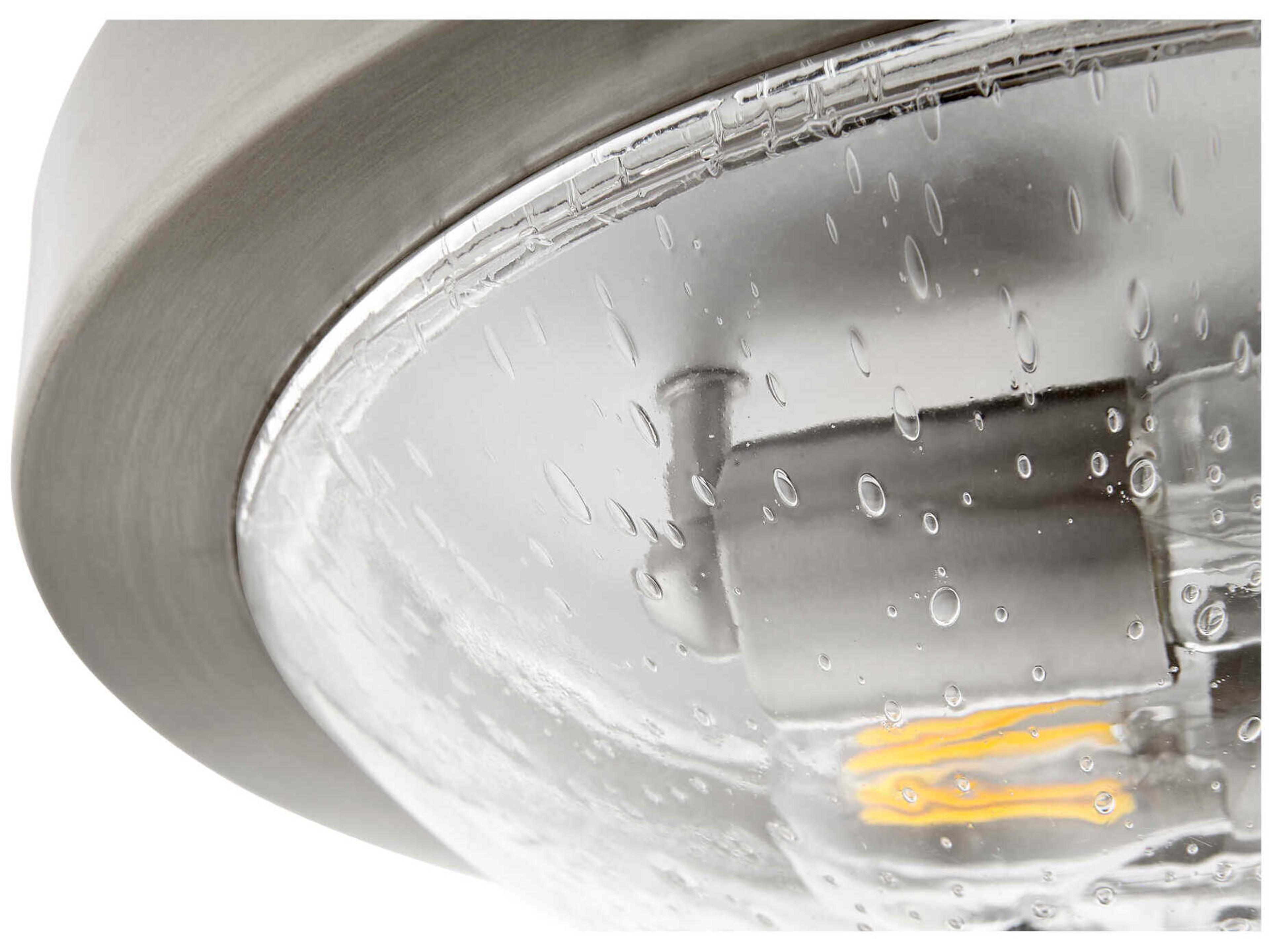 Quorum 2-Light Satin Nickel Clear Bowl Round Flush Mount