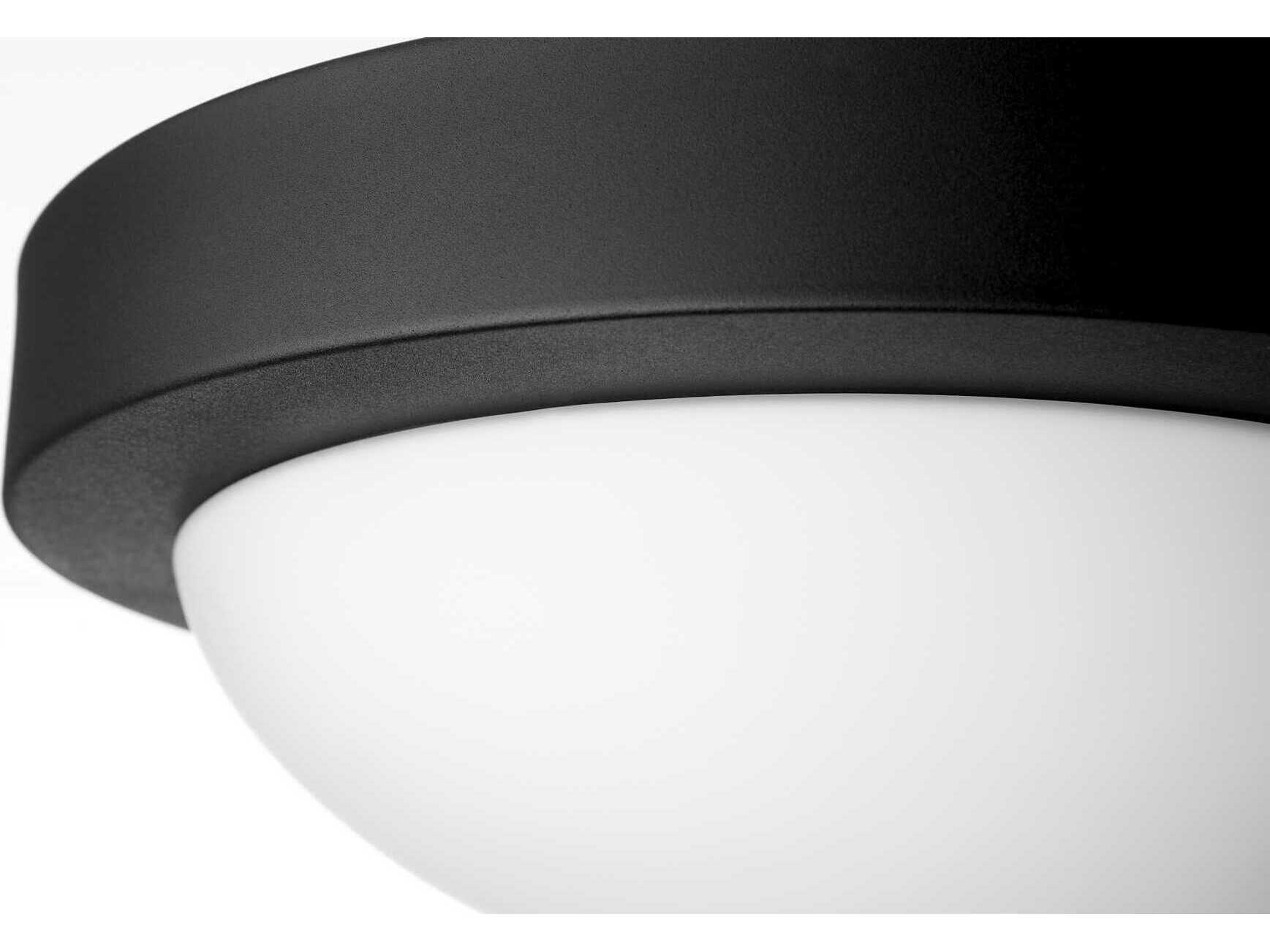 Quorum 2-Light Textured Black Bowl Flush Mount