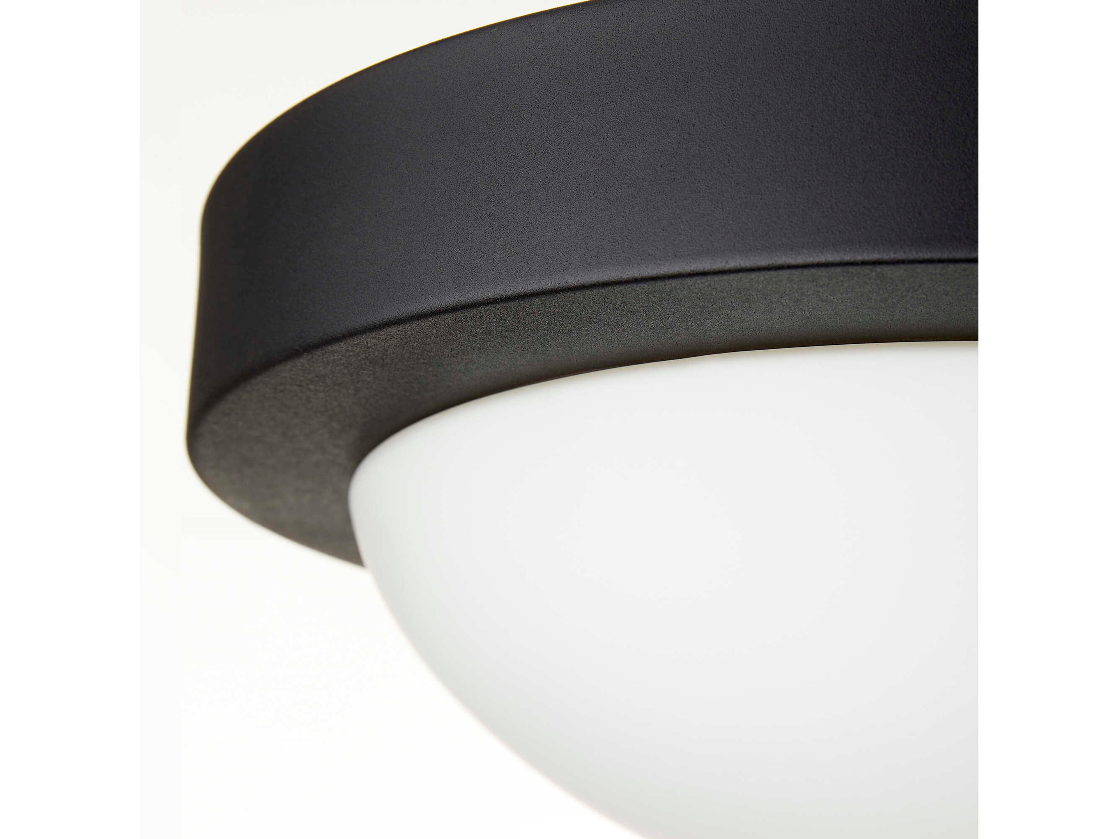Quorum 2-Light Textured Black Bowl Flush Mount