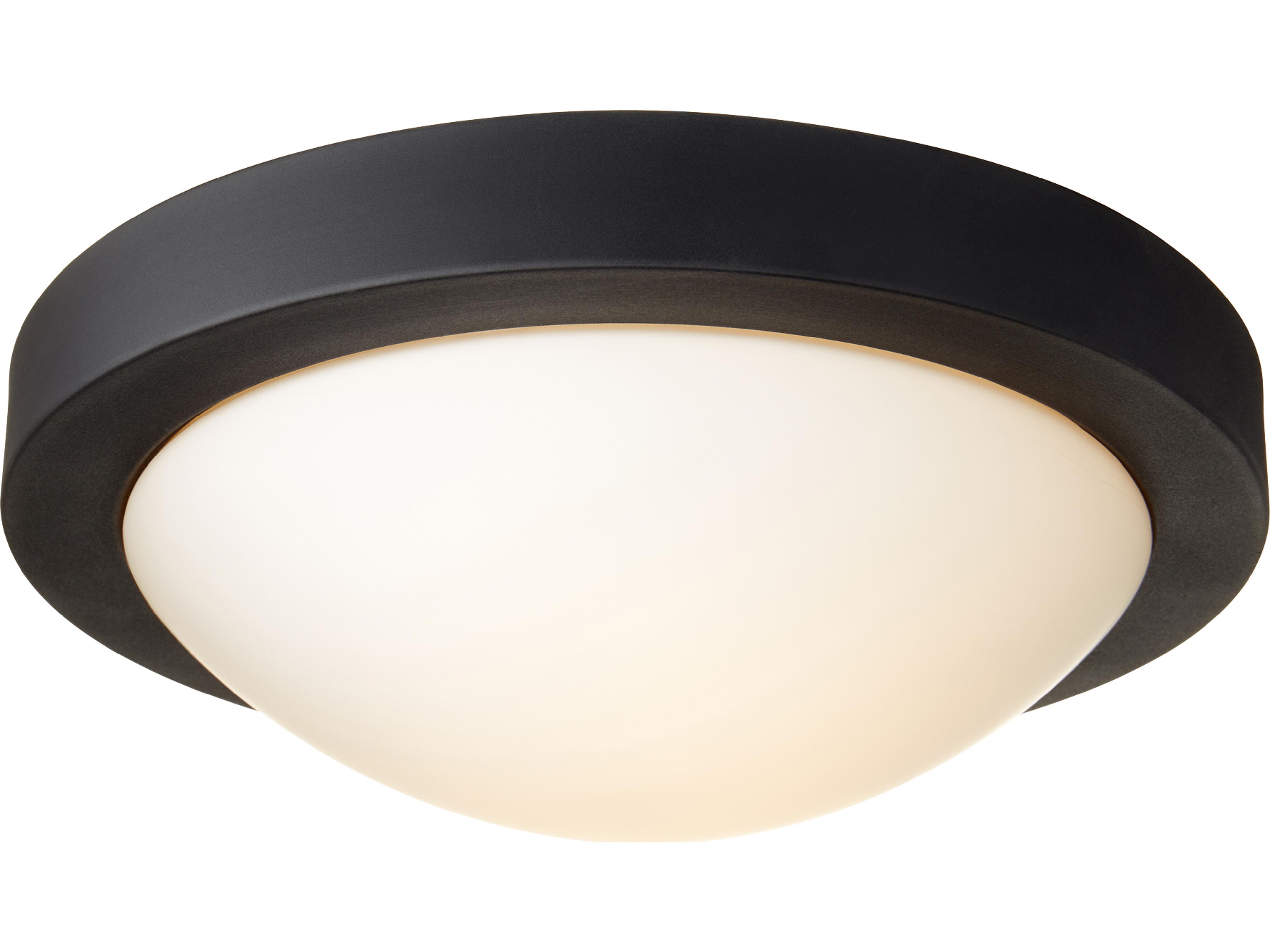 Quorum 2-Light Noir Black Glass Bowl Flush Mount