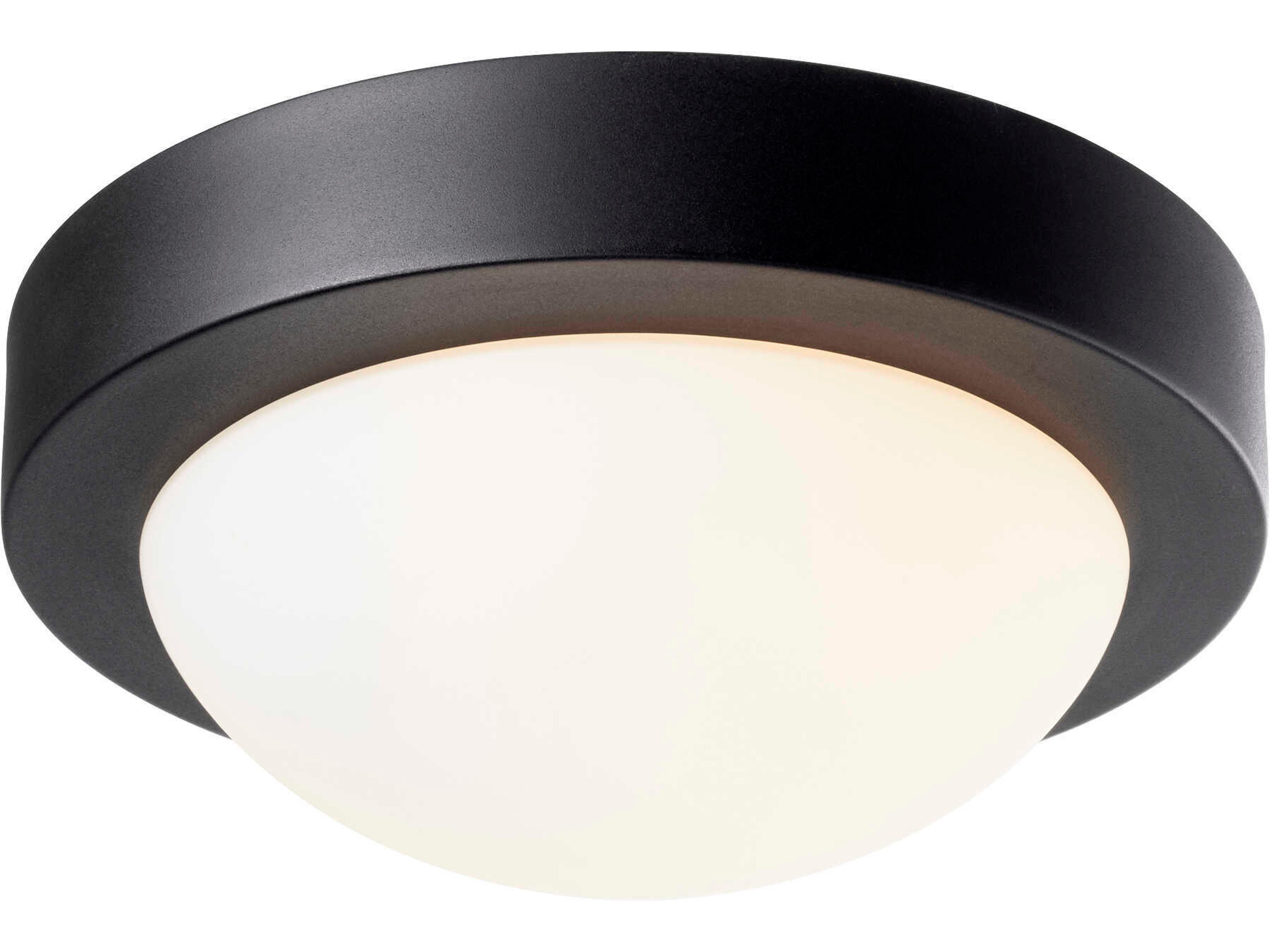 Quorum 1-Light Textured Black Bowl Flush Mount