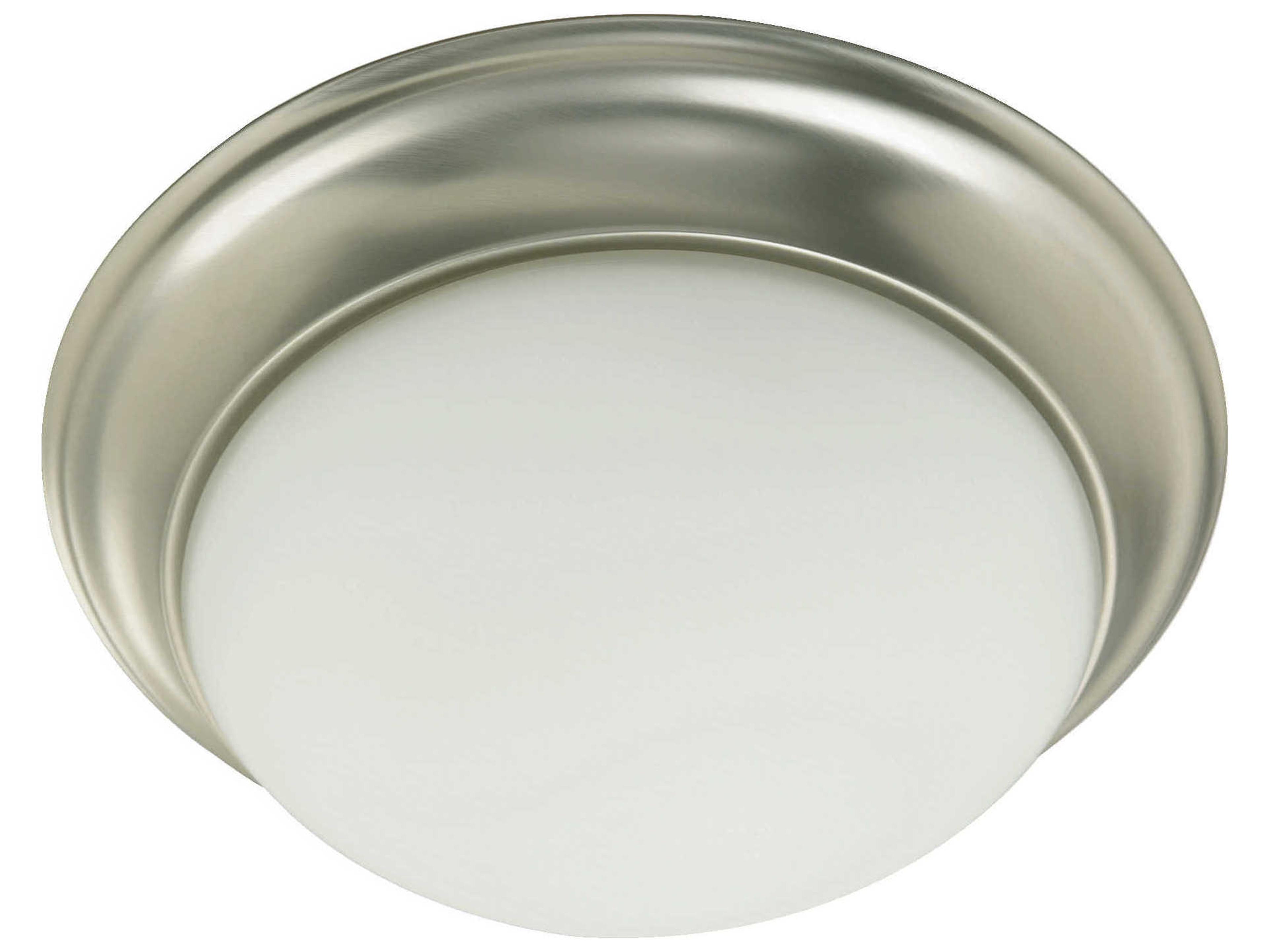 3-Light Satin Nickel Silver Bowl Round Flush Mount