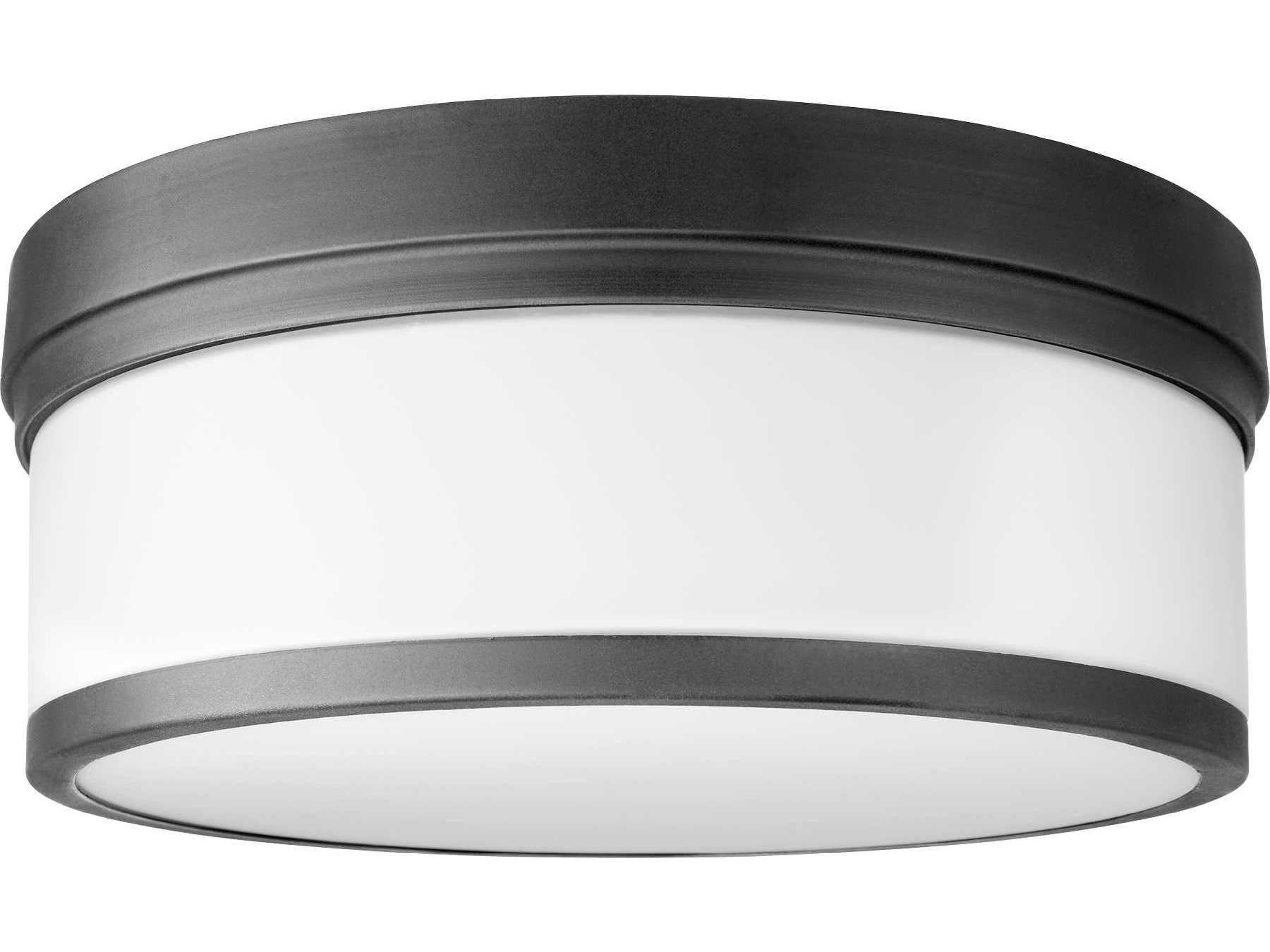 Celeste 3-Light Noir Black Glass Drum Flush Mount