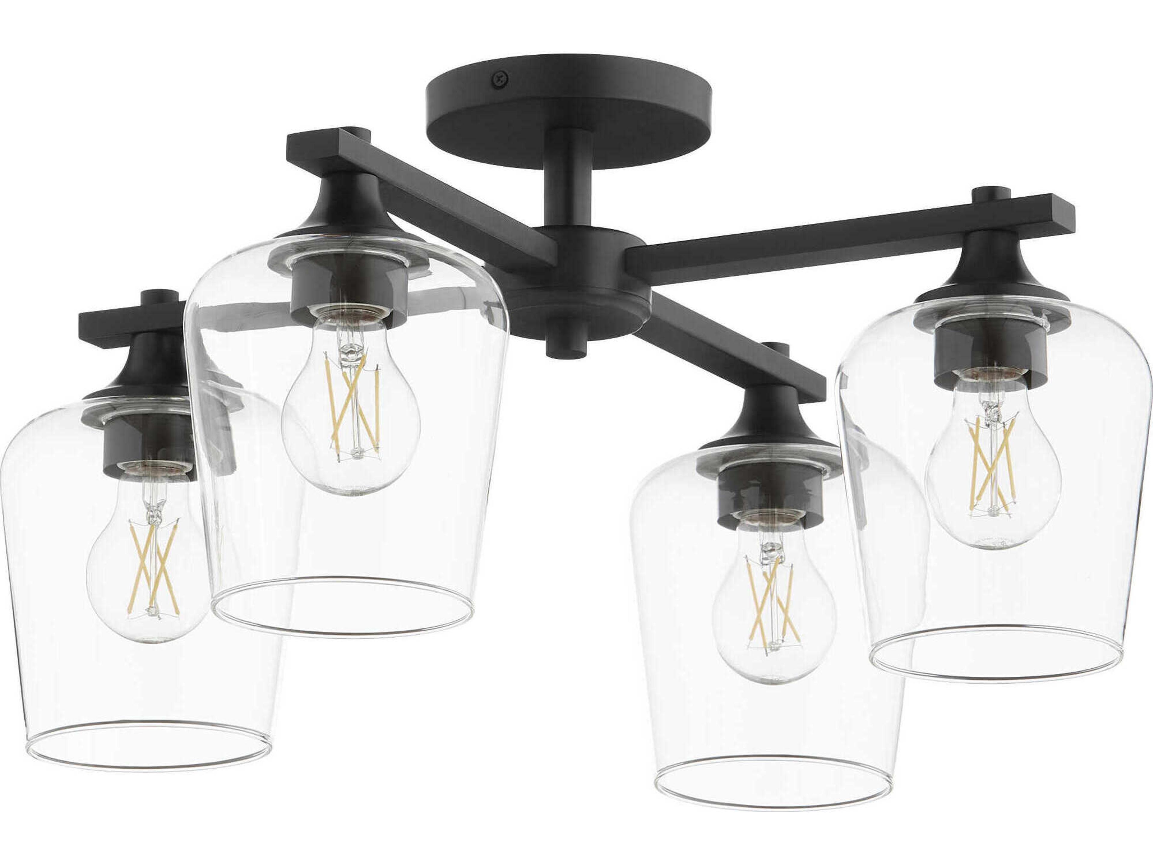 Veno 4-Light Matte Black Semi Flush Mount