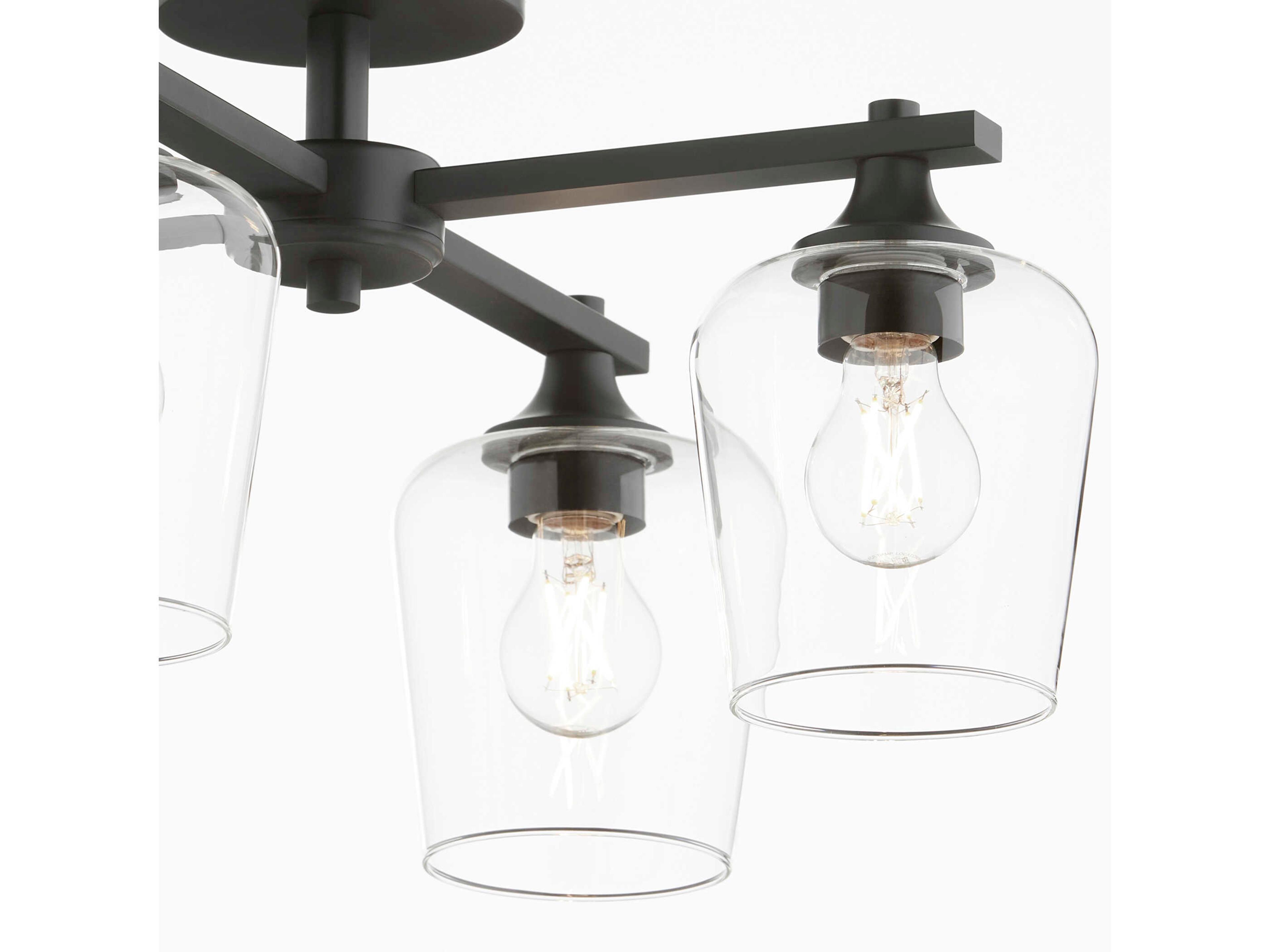 Quorum Veno 4-Light Matte Black Semi Flush Mount