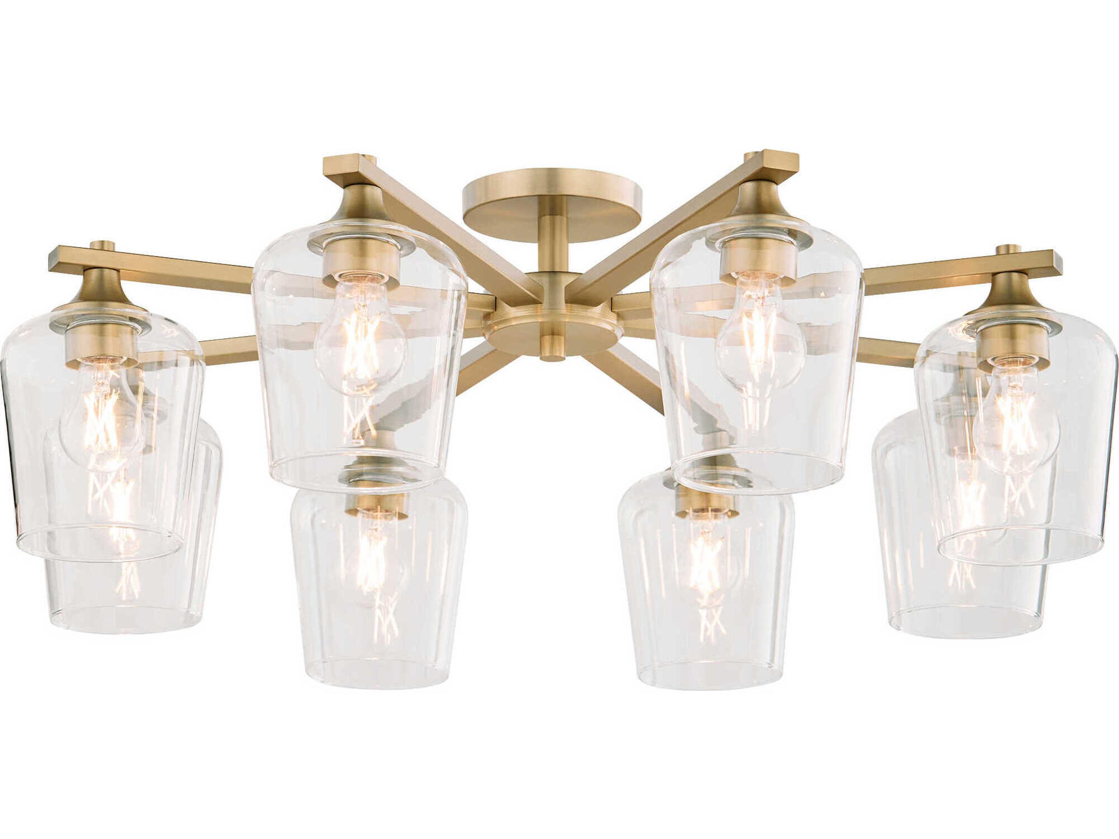 Quorum Veno 8-Light Aged Brass Semi Flush Mount