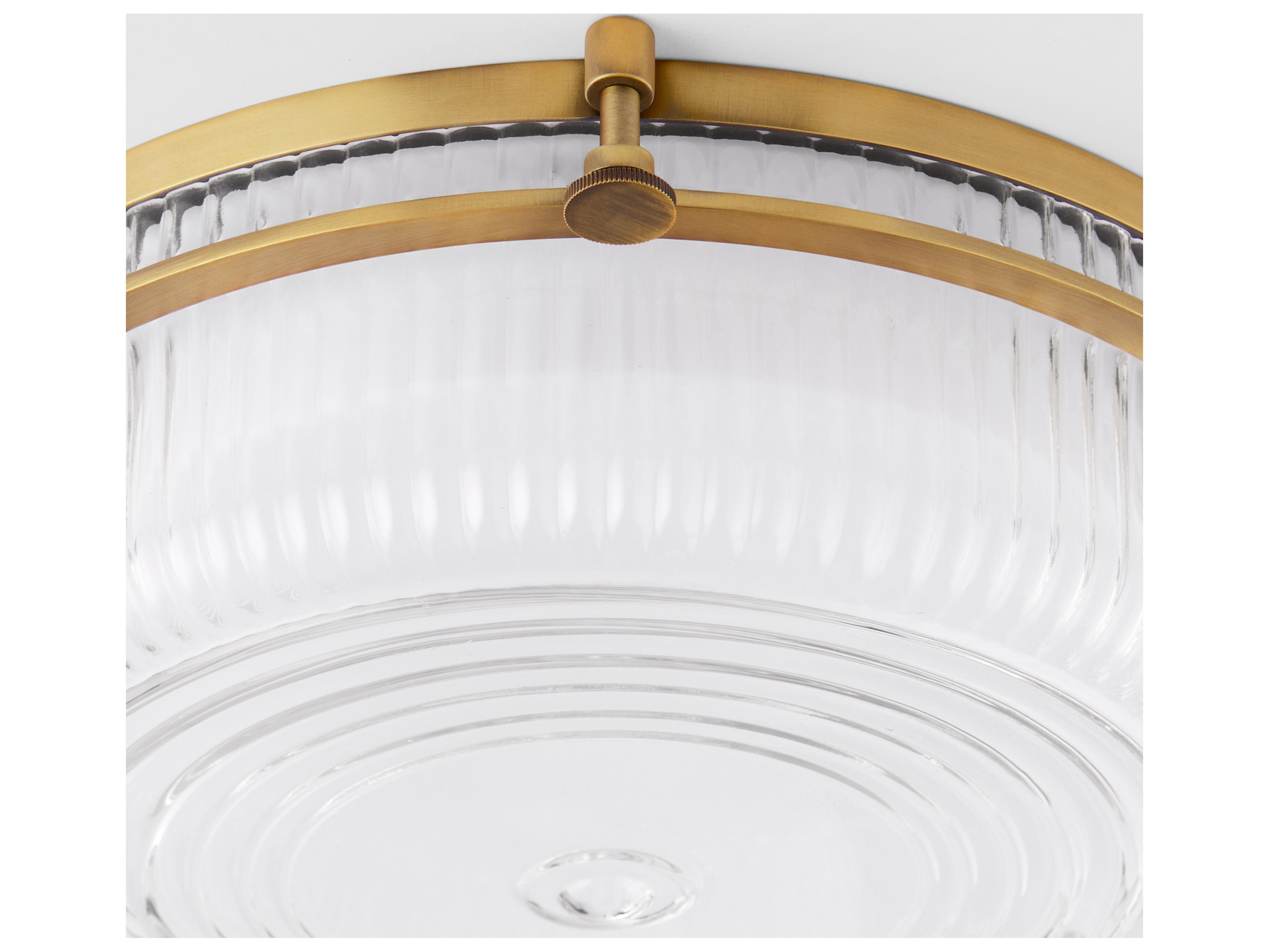 Quorum Emory 1-Light Brushed Brass Flush Mount