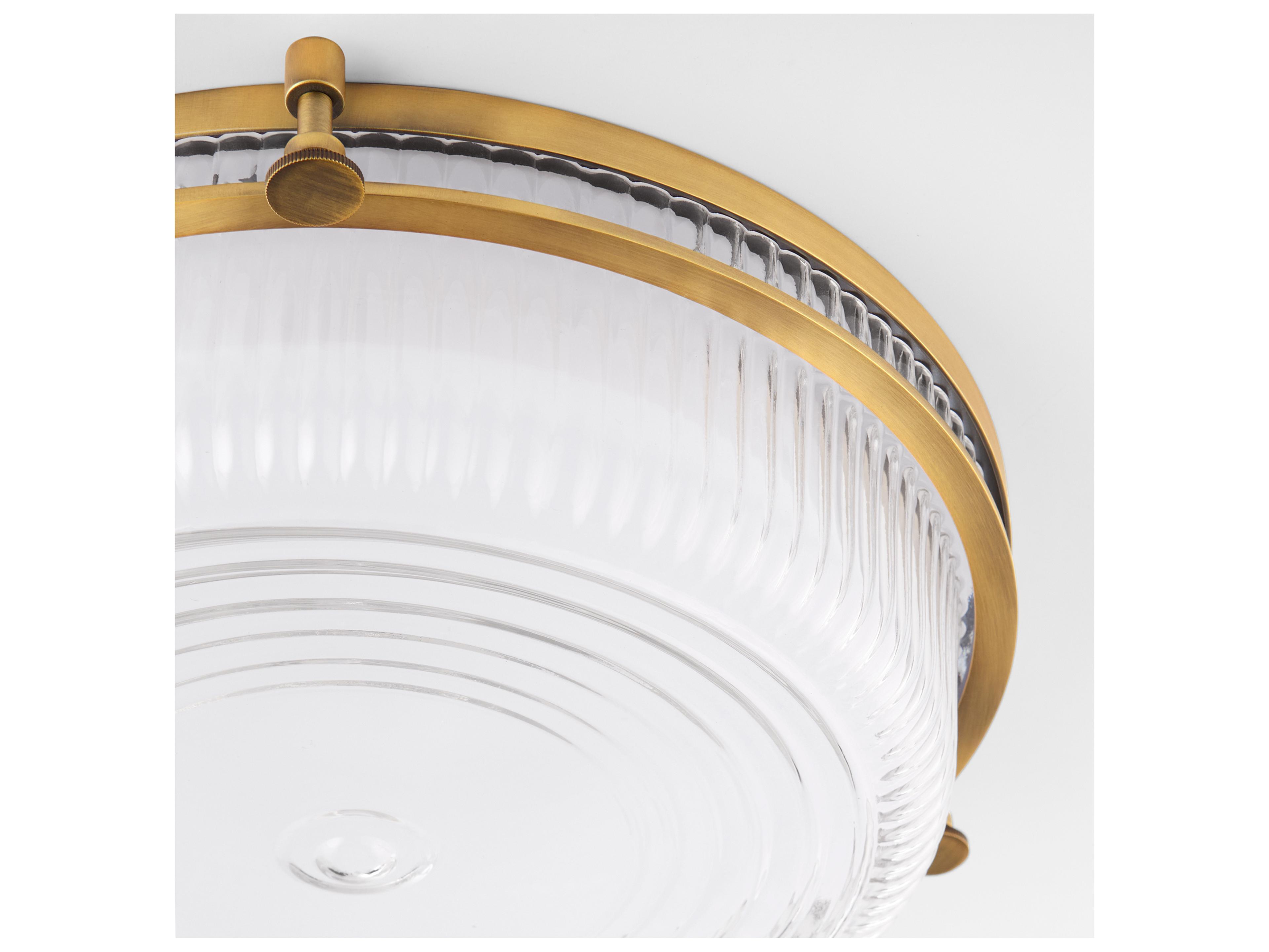 Quorum Emory 1-Light Brushed Brass Flush Mount