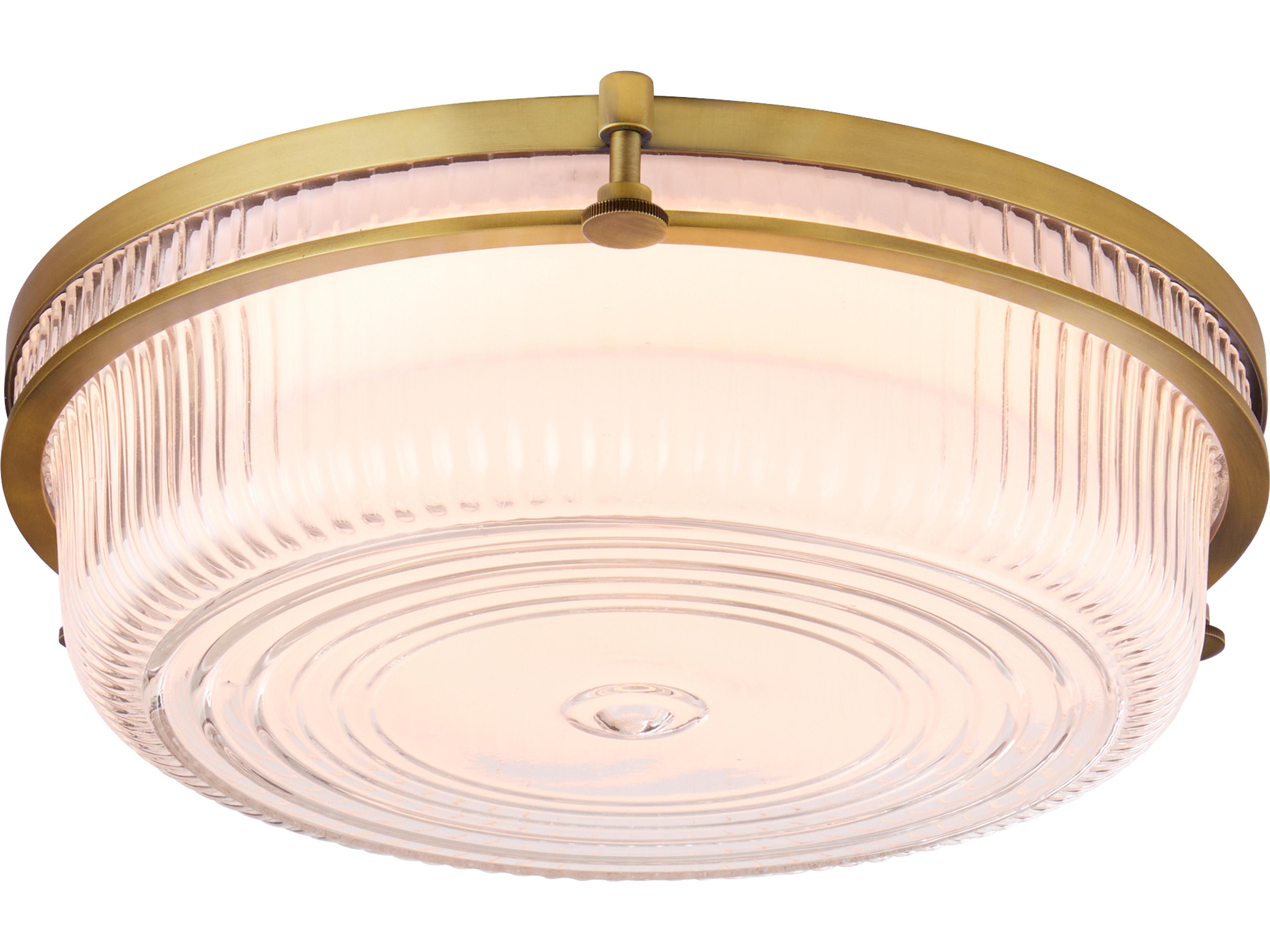 Quorum Emory 1-Light Brushed Brass Flush Mount