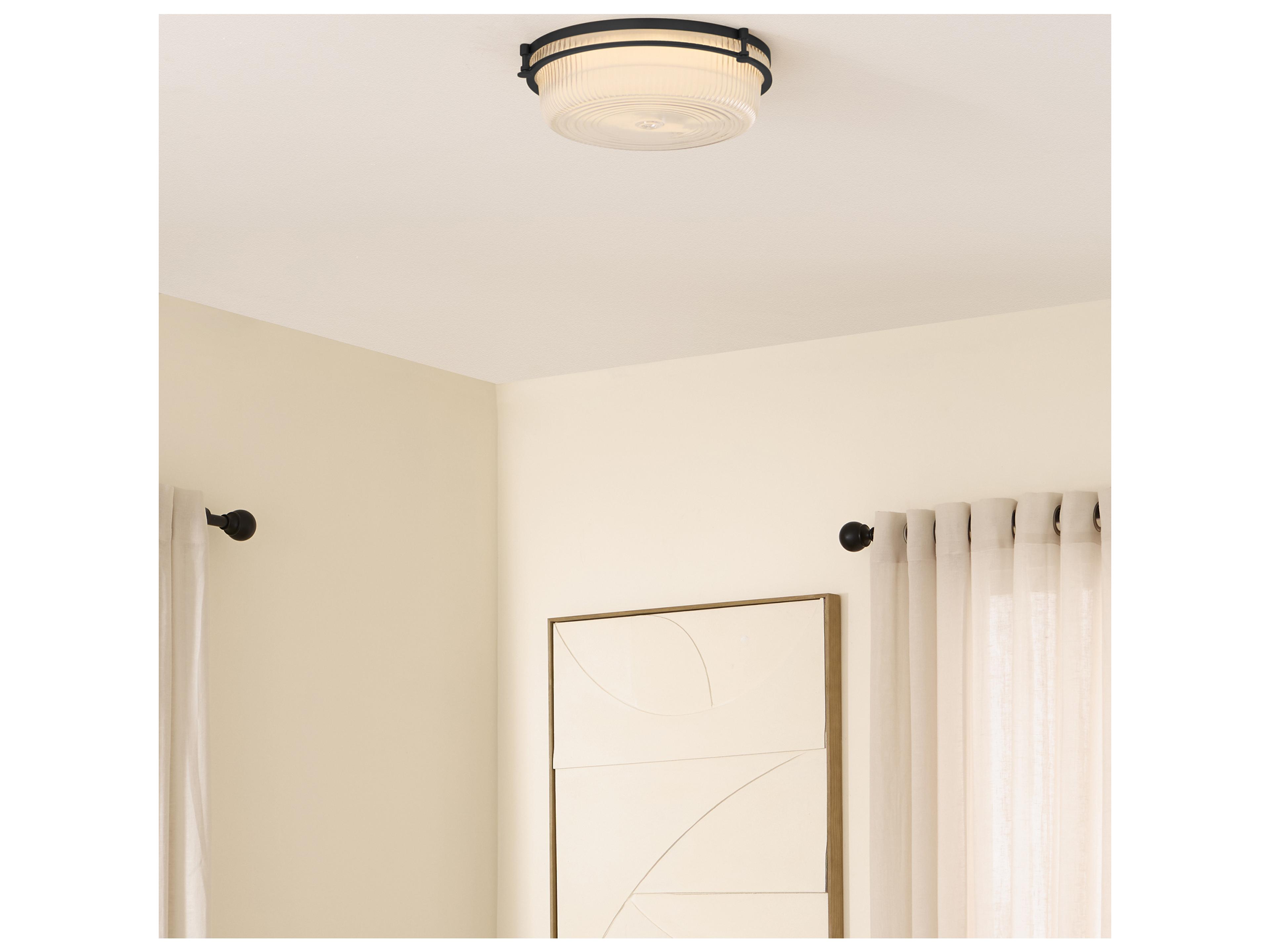 Quorum Emory 1-Light Matte Black Flush Mount