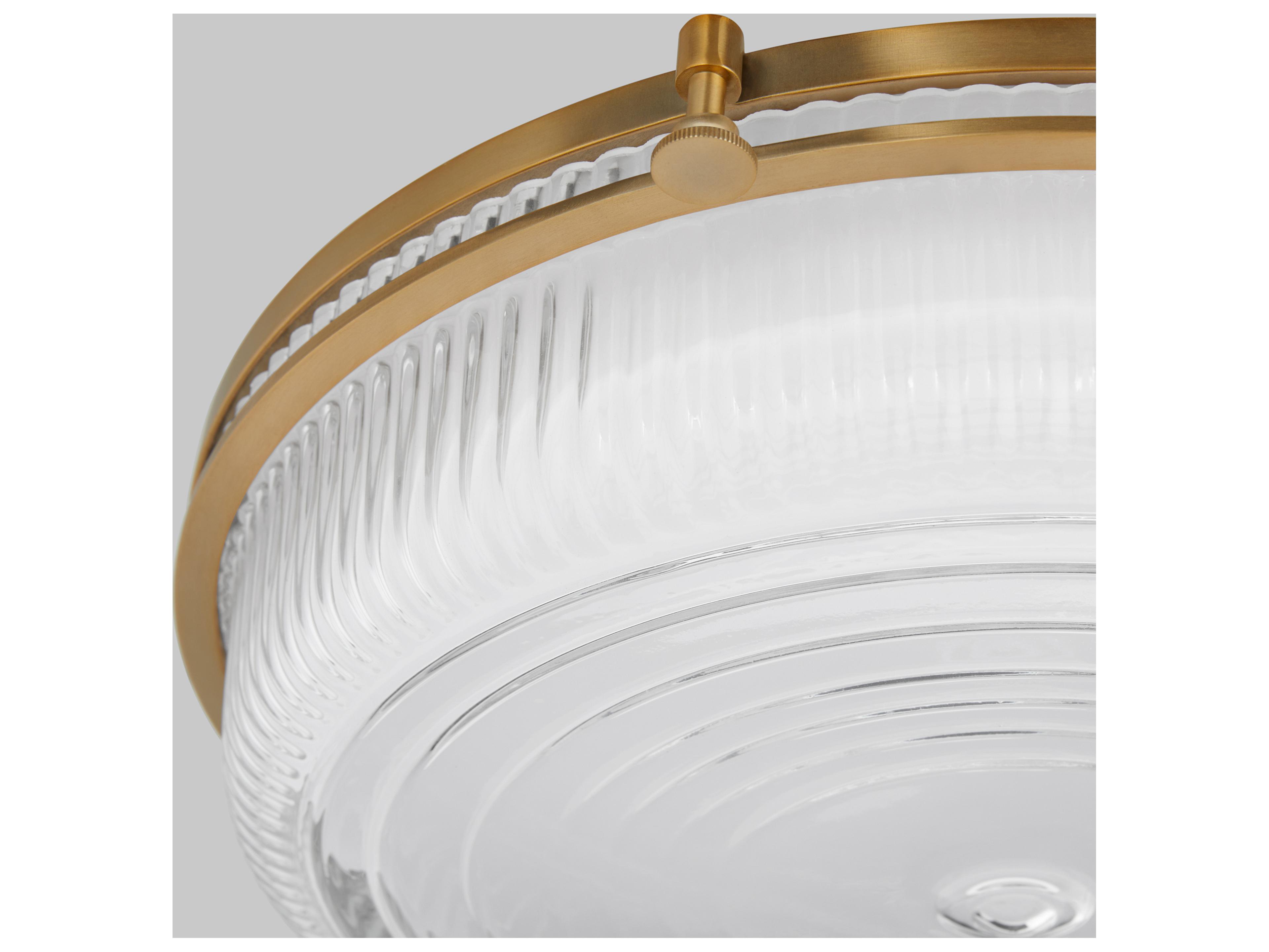 Quorum Emory 1-Light Brushed Brass Flush Mount