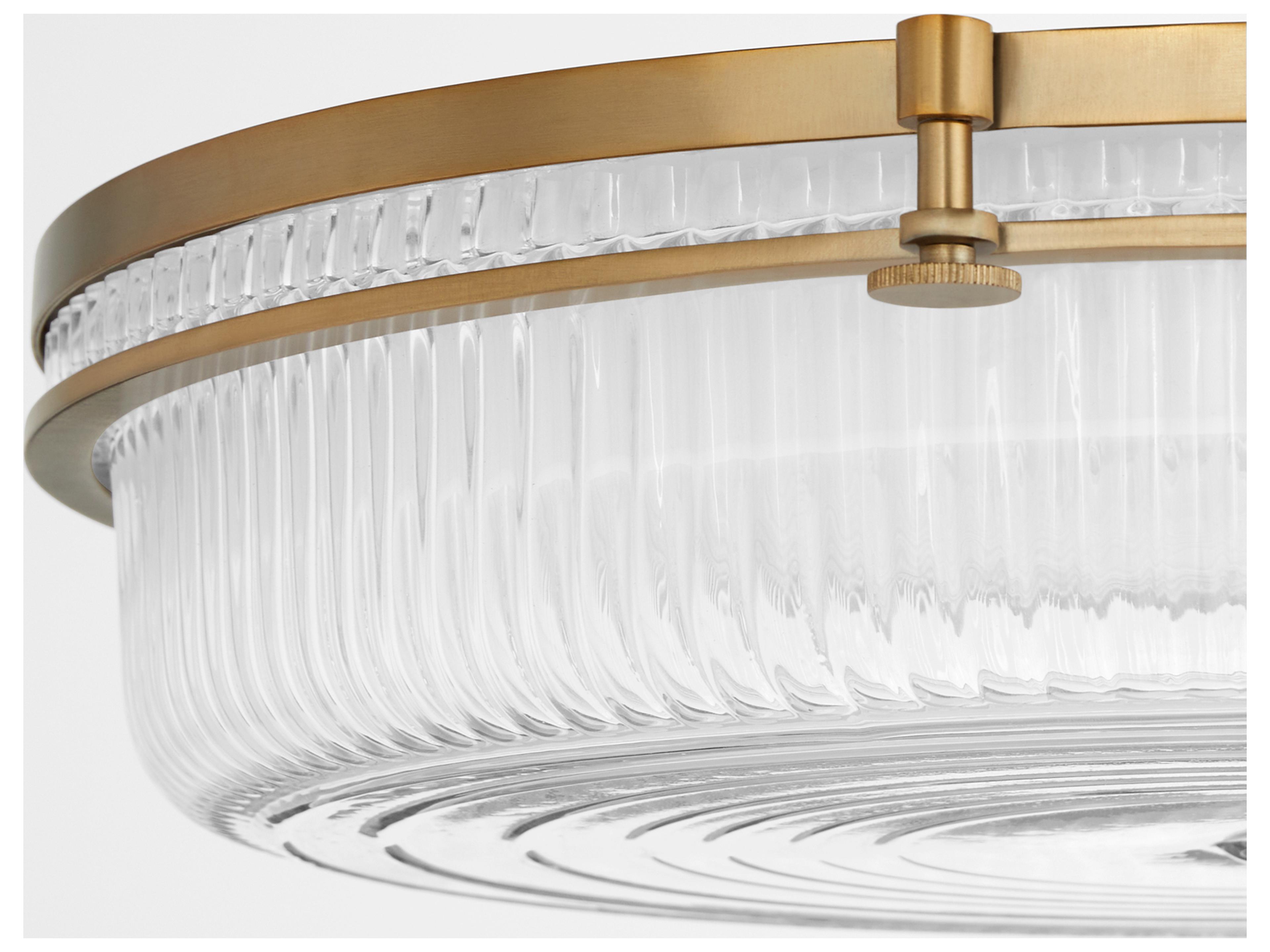 Quorum Emory 1-Light Brushed Brass Flush Mount