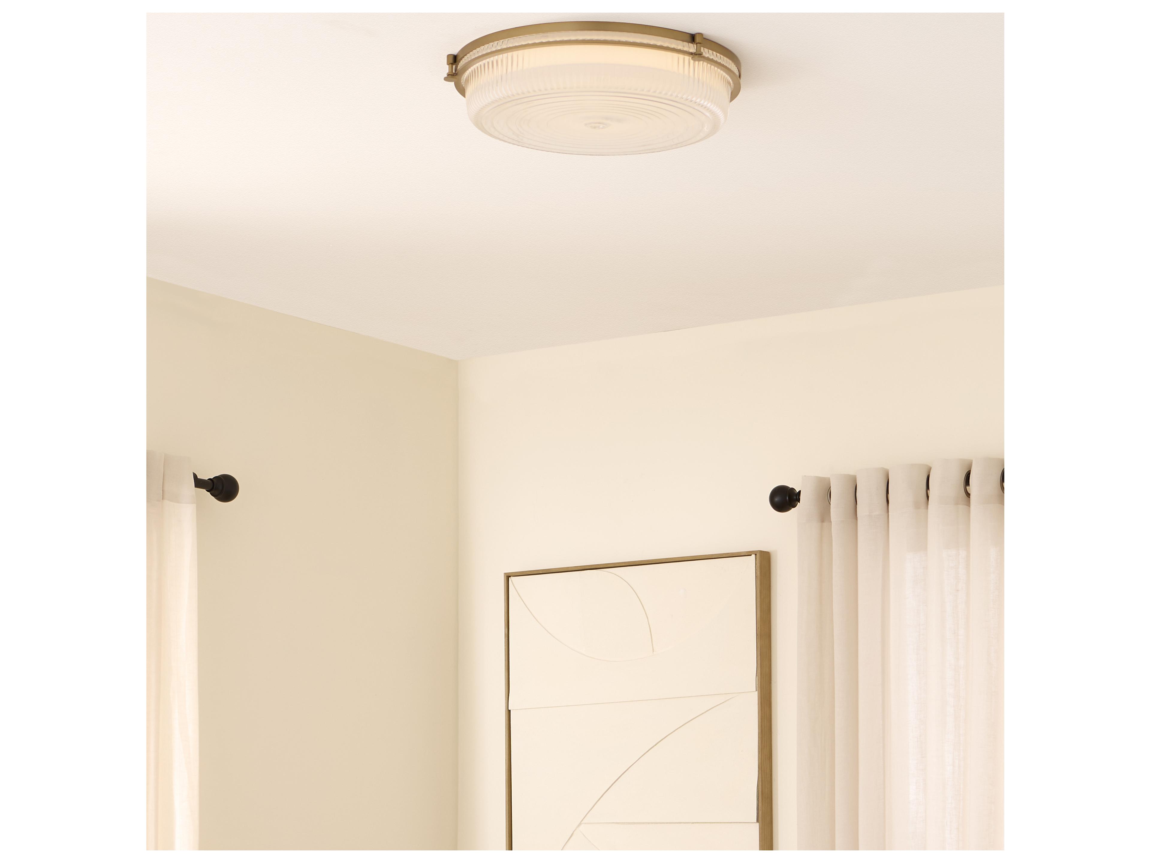 Quorum Emory 1-Light Brushed Brass Flush Mount