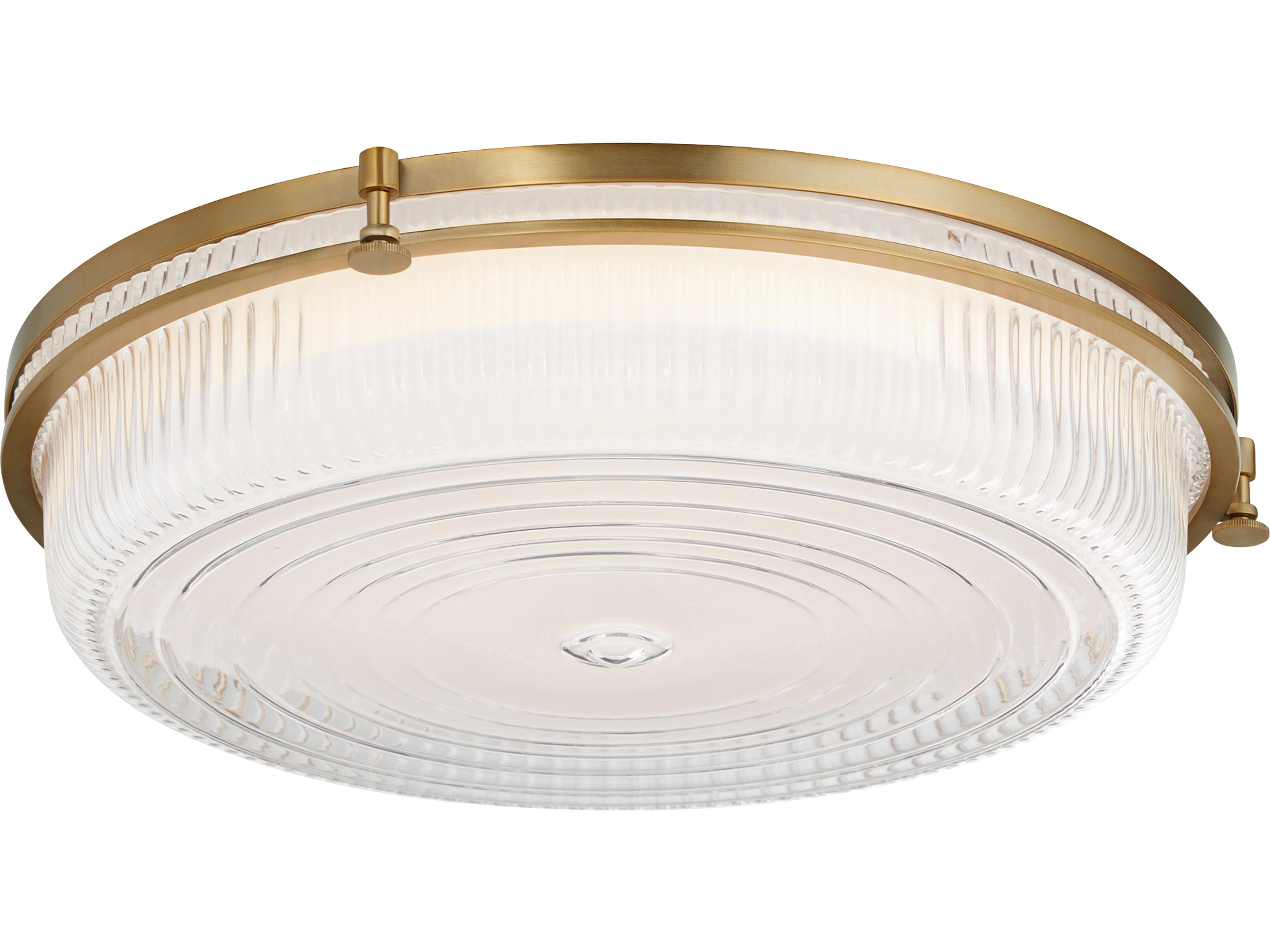 Quorum Emory 1-Light Brushed Brass Flush Mount