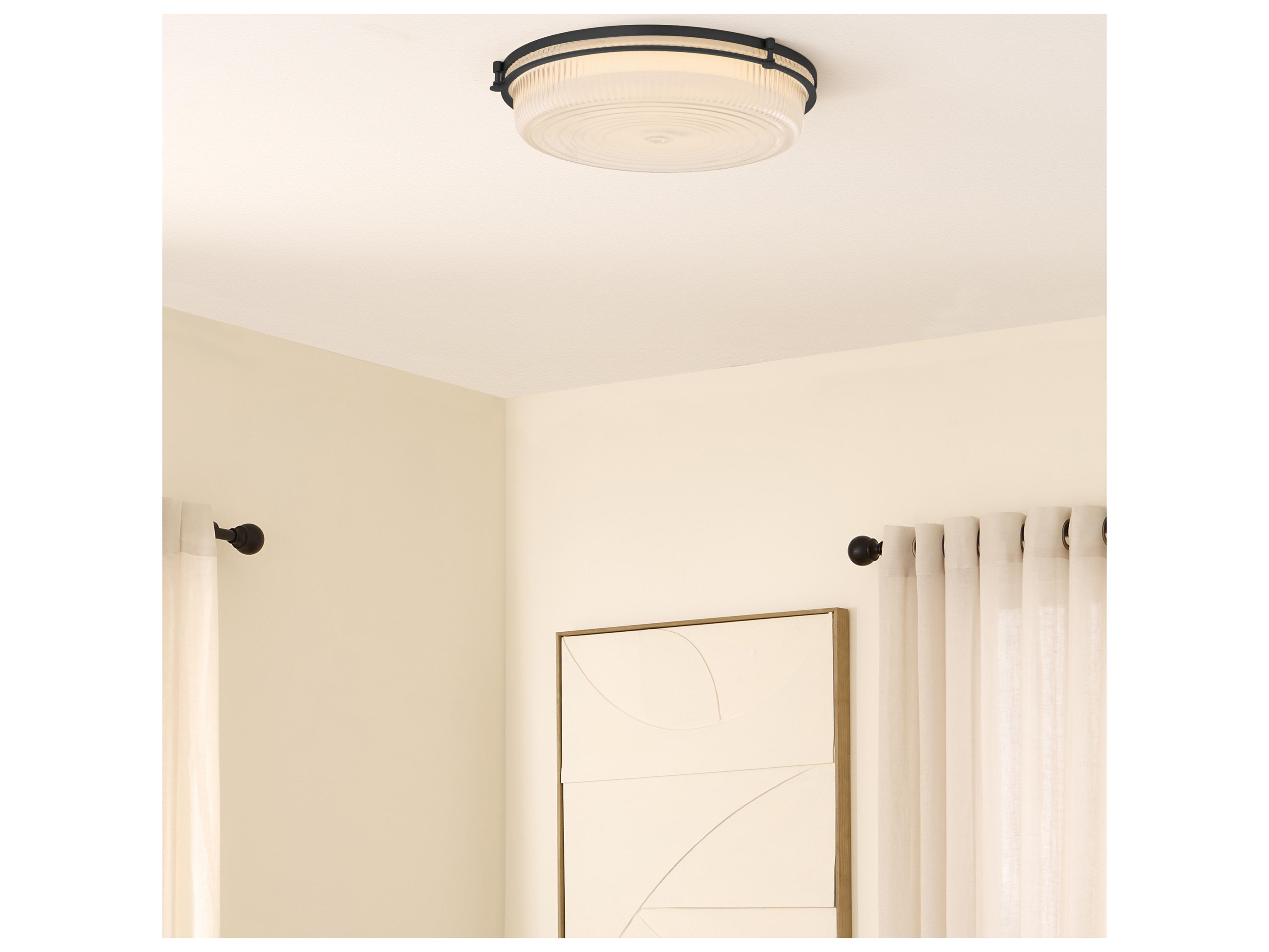 Quorum Emory 1-Light Matte Black Flush Mount