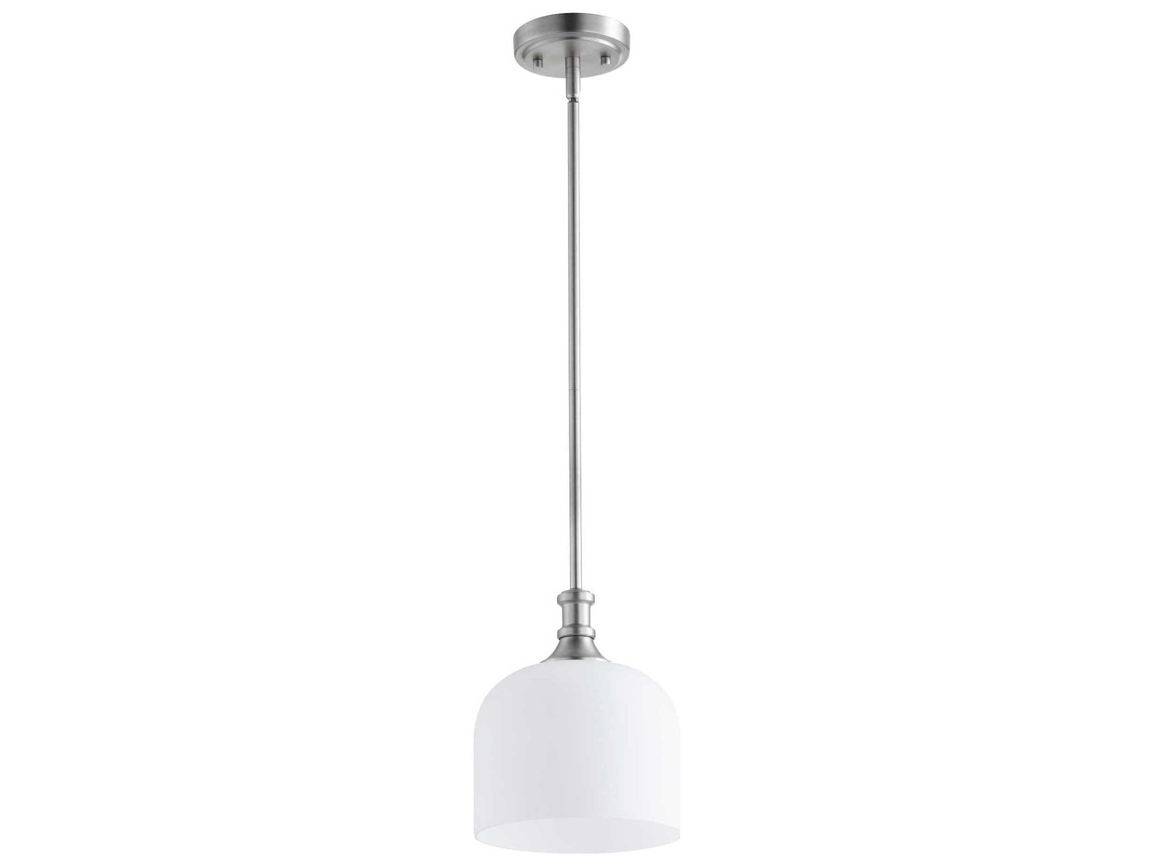 Richmond 1-Light Satin Nickel White Glass Bowl Mini Pendant