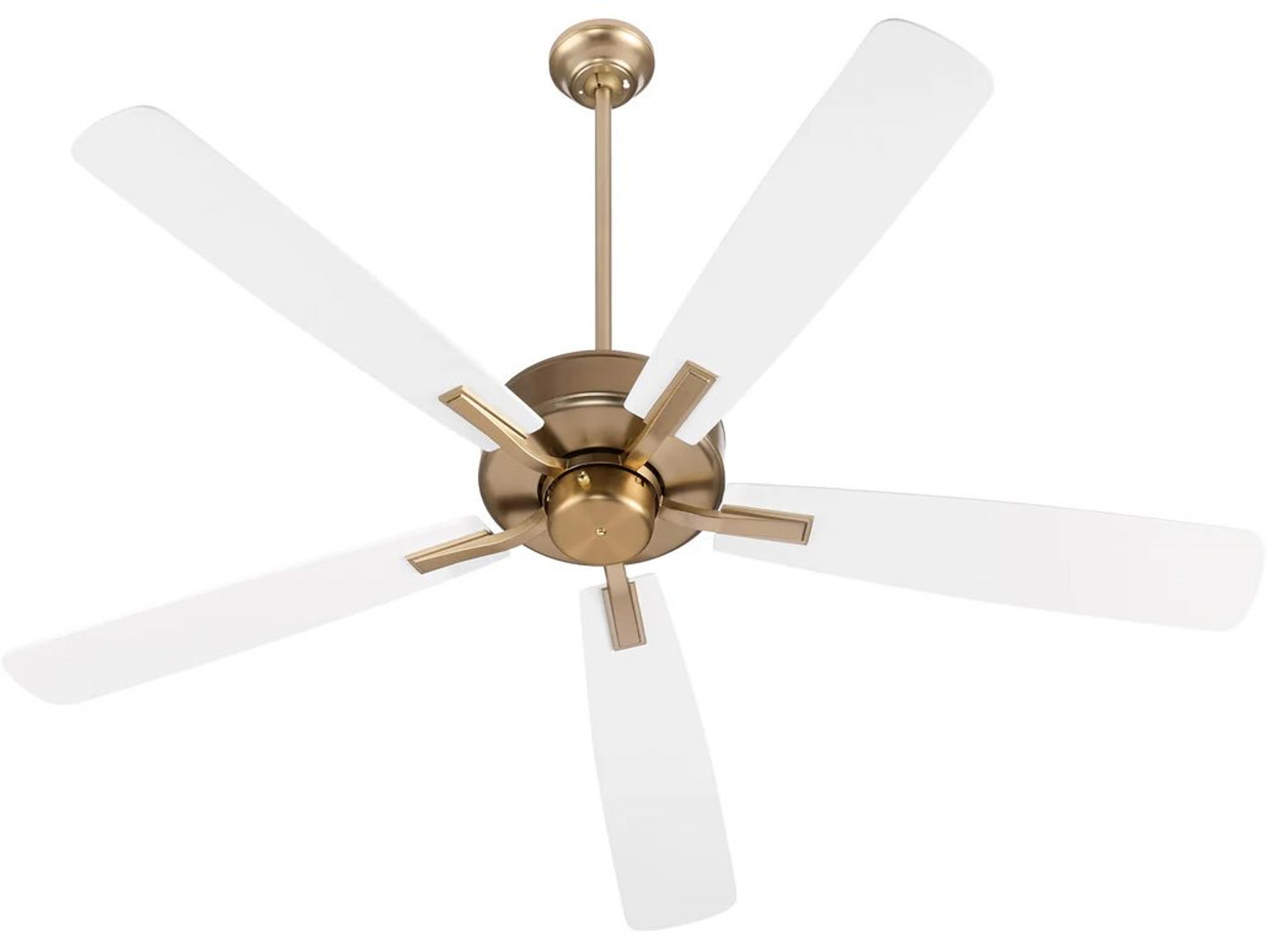 Ovation Aged Brass Studio White Ceiling Fans