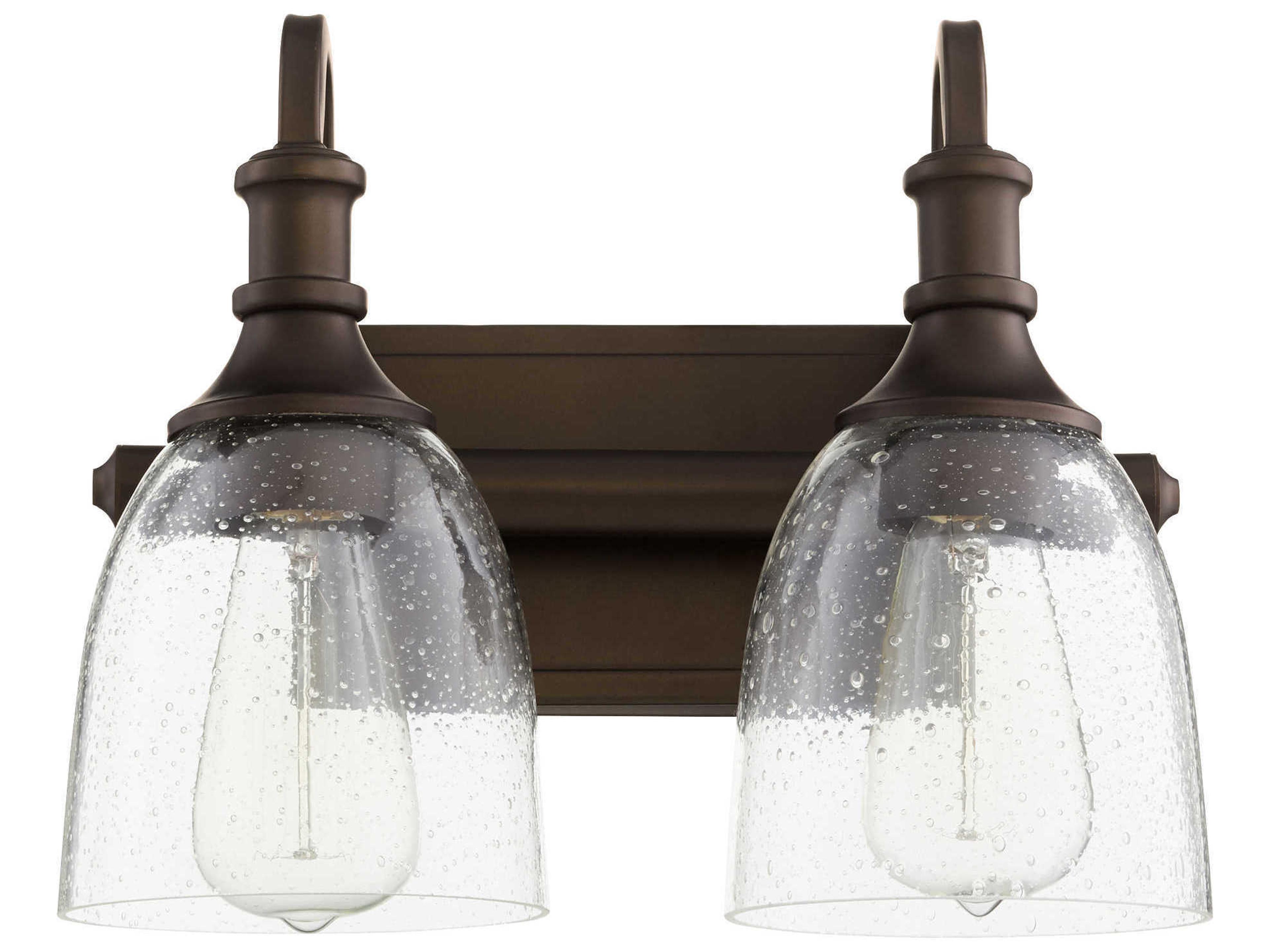 Richmond 2-Light Oiled Bronze With Clear Seeded Glass Vanity Light