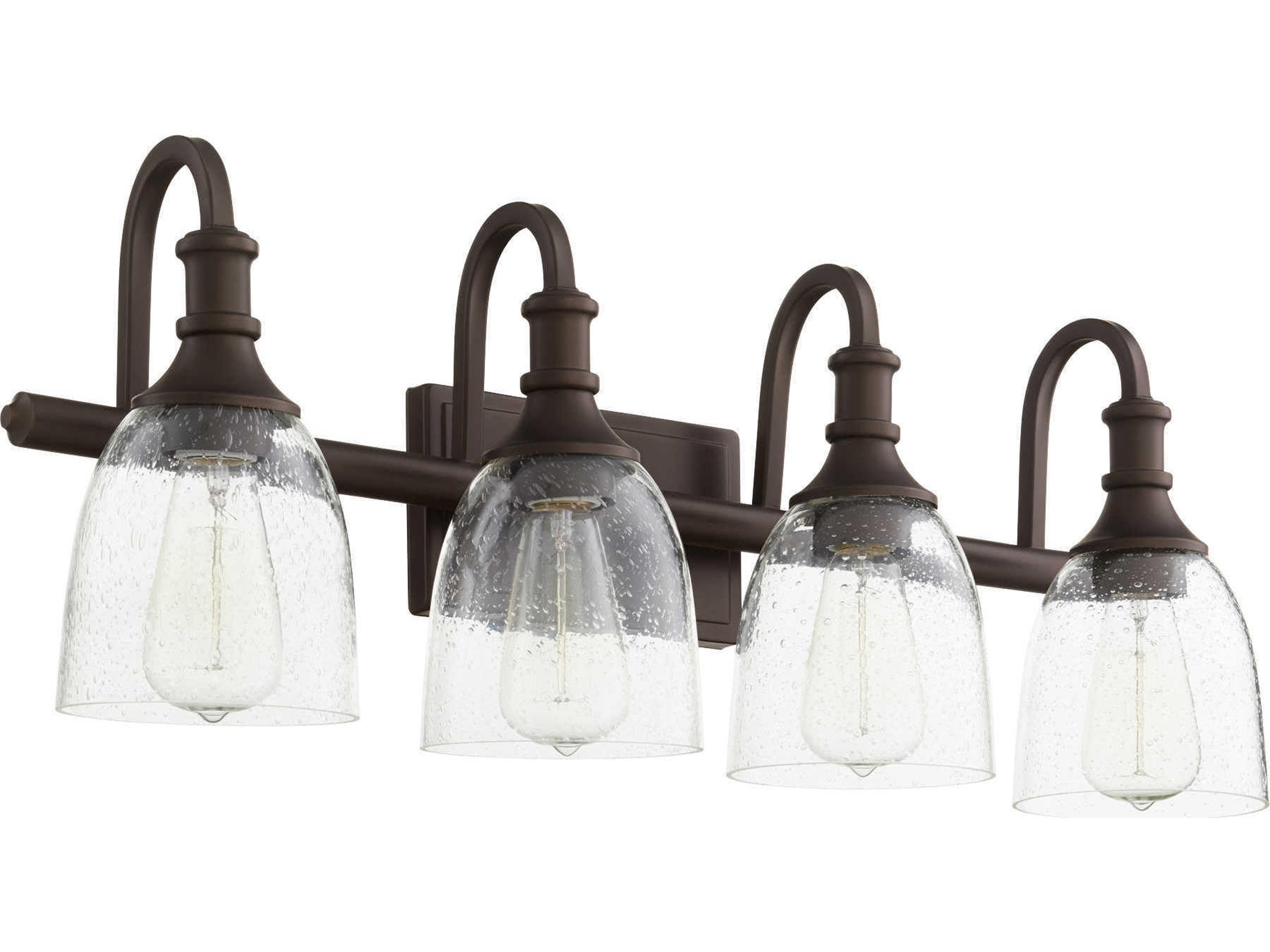 Richmond 4-Light Oiled Bronze With Clear Seeded Glass Vanity Light