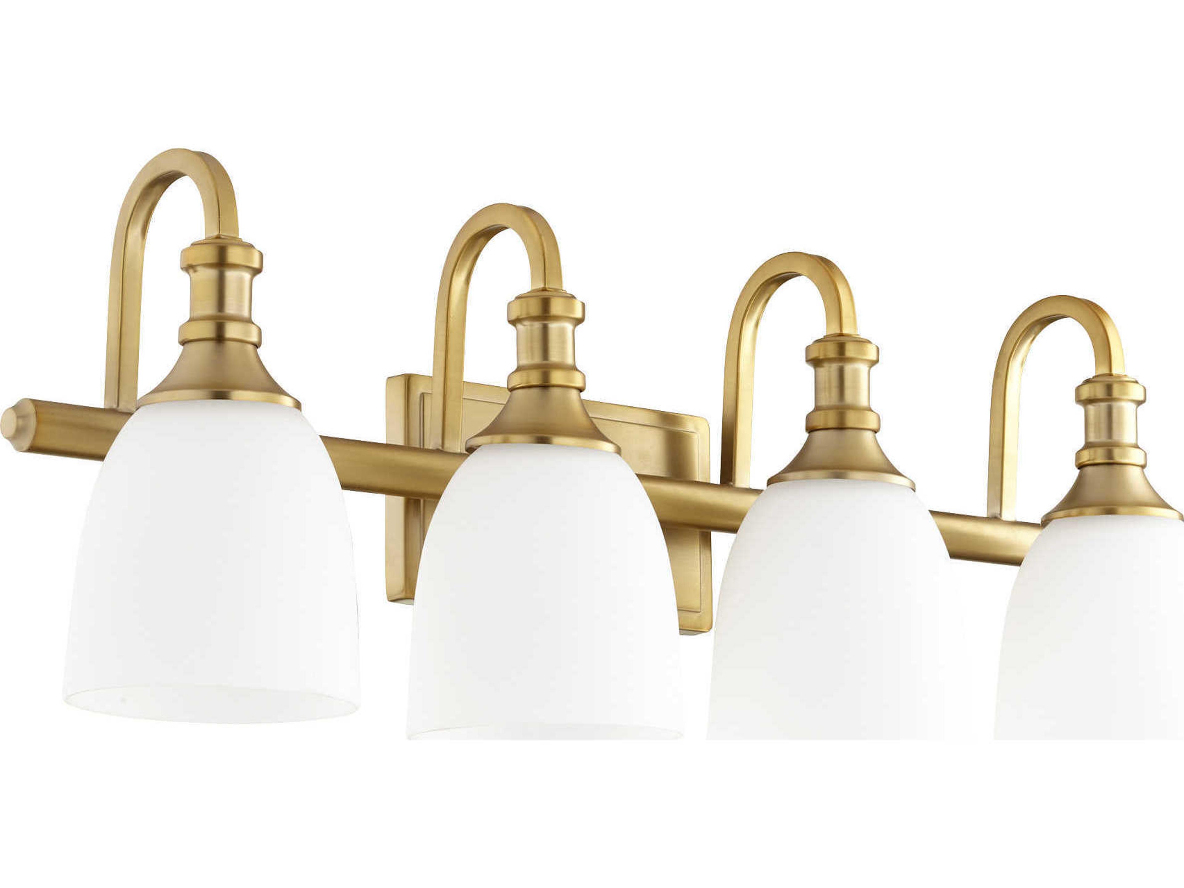 Richmond 4-Light Aged Brass Glass Vanity Light