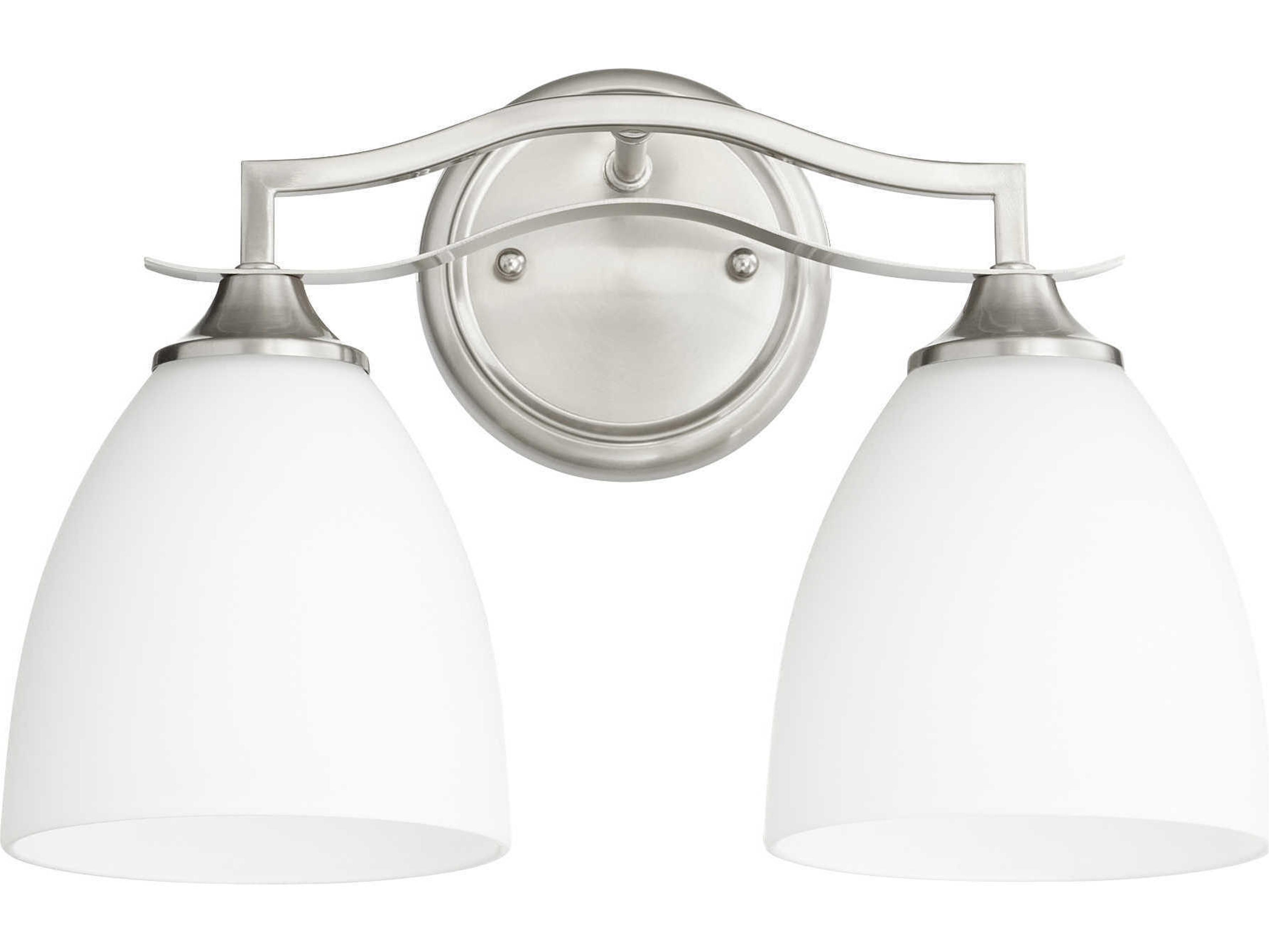 Jardin 2-Light Satin Nickel Glass Vanity Light
