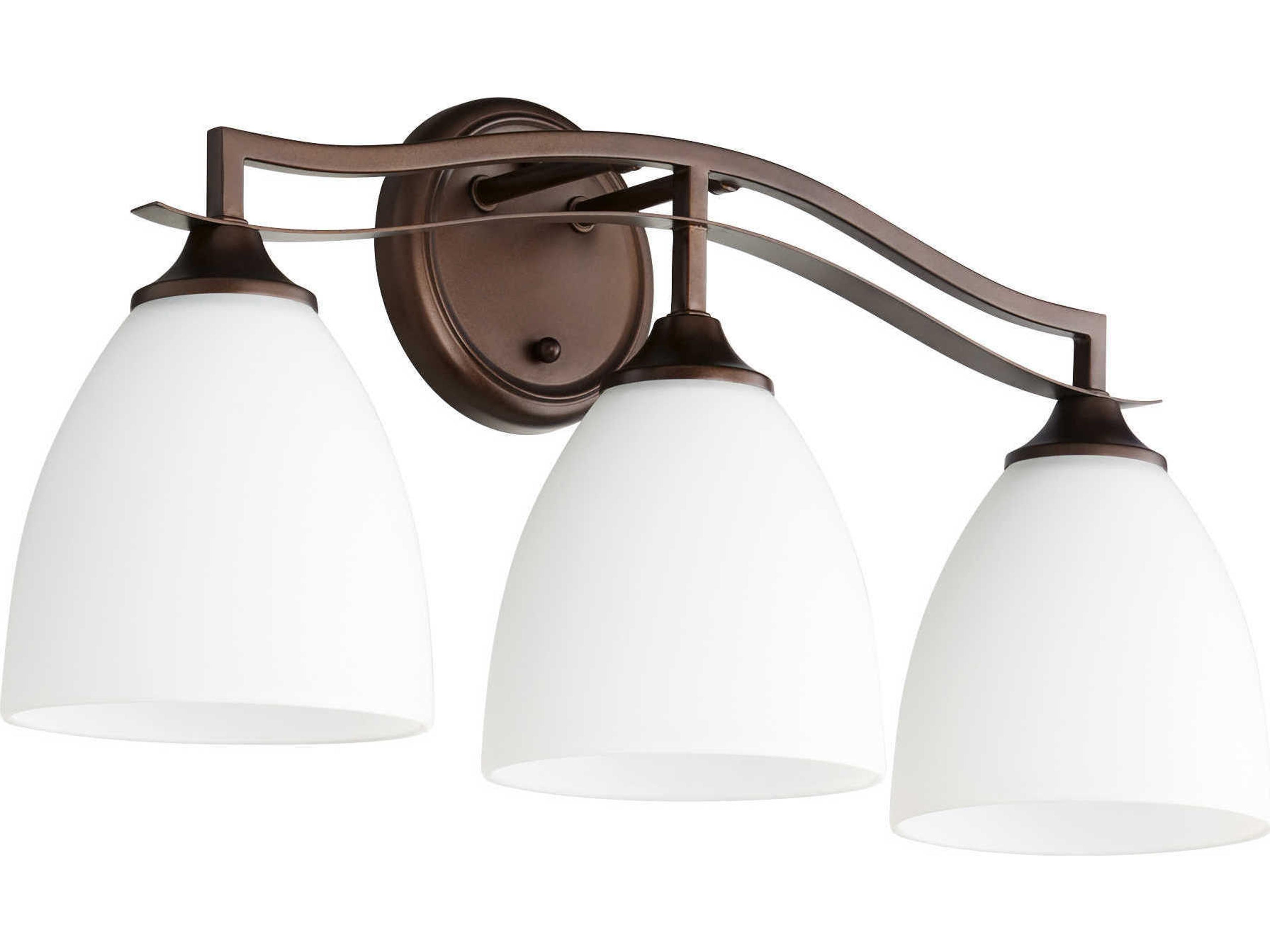 Jardin 3-Light Oiled Bronze Glass Vanity Light