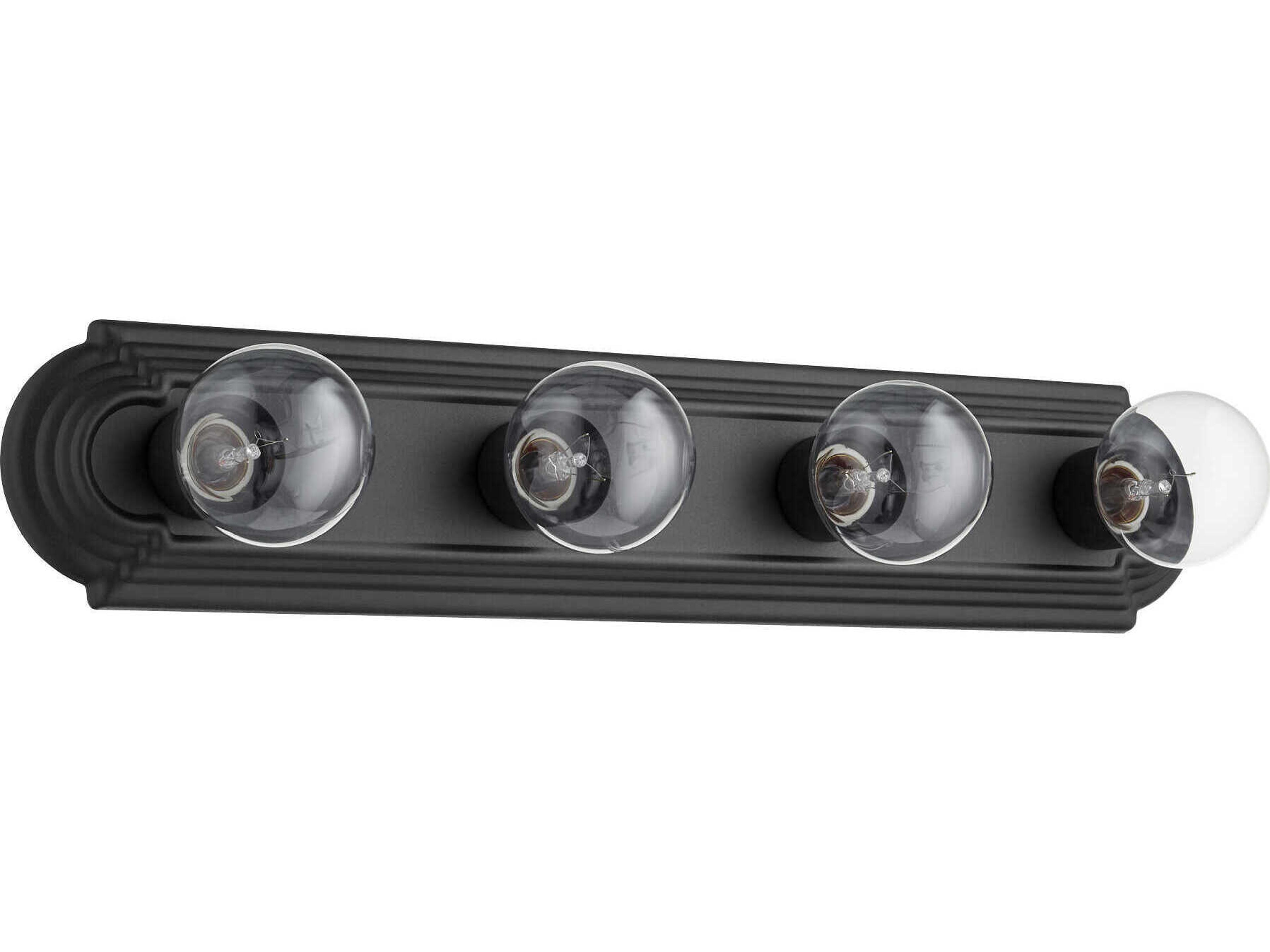 Quorum 4-Light Textured Black Vanity Light