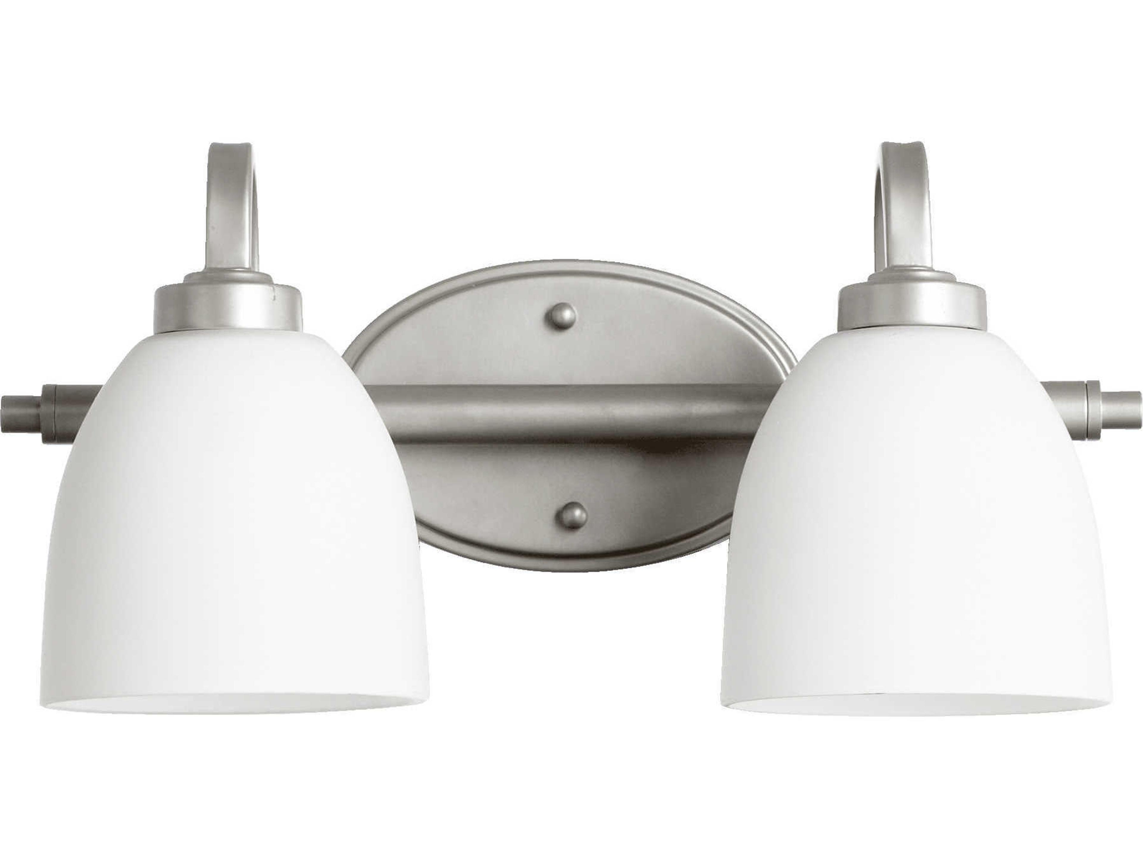 Reyes 2-Light Classic Nickel Glass Vanity Light