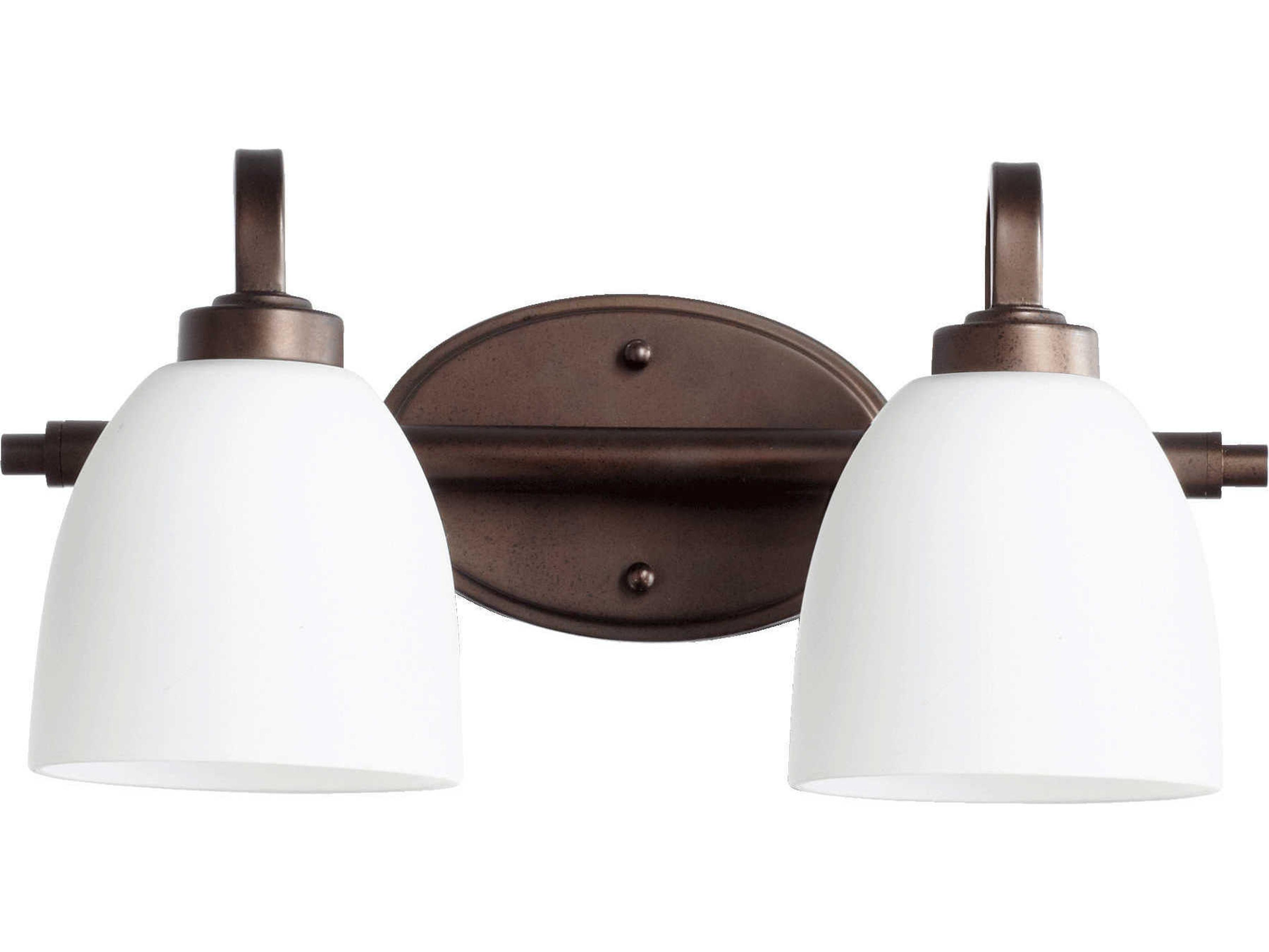 Reyes 2-Light Oiled Bronze Glass Vanity Light
