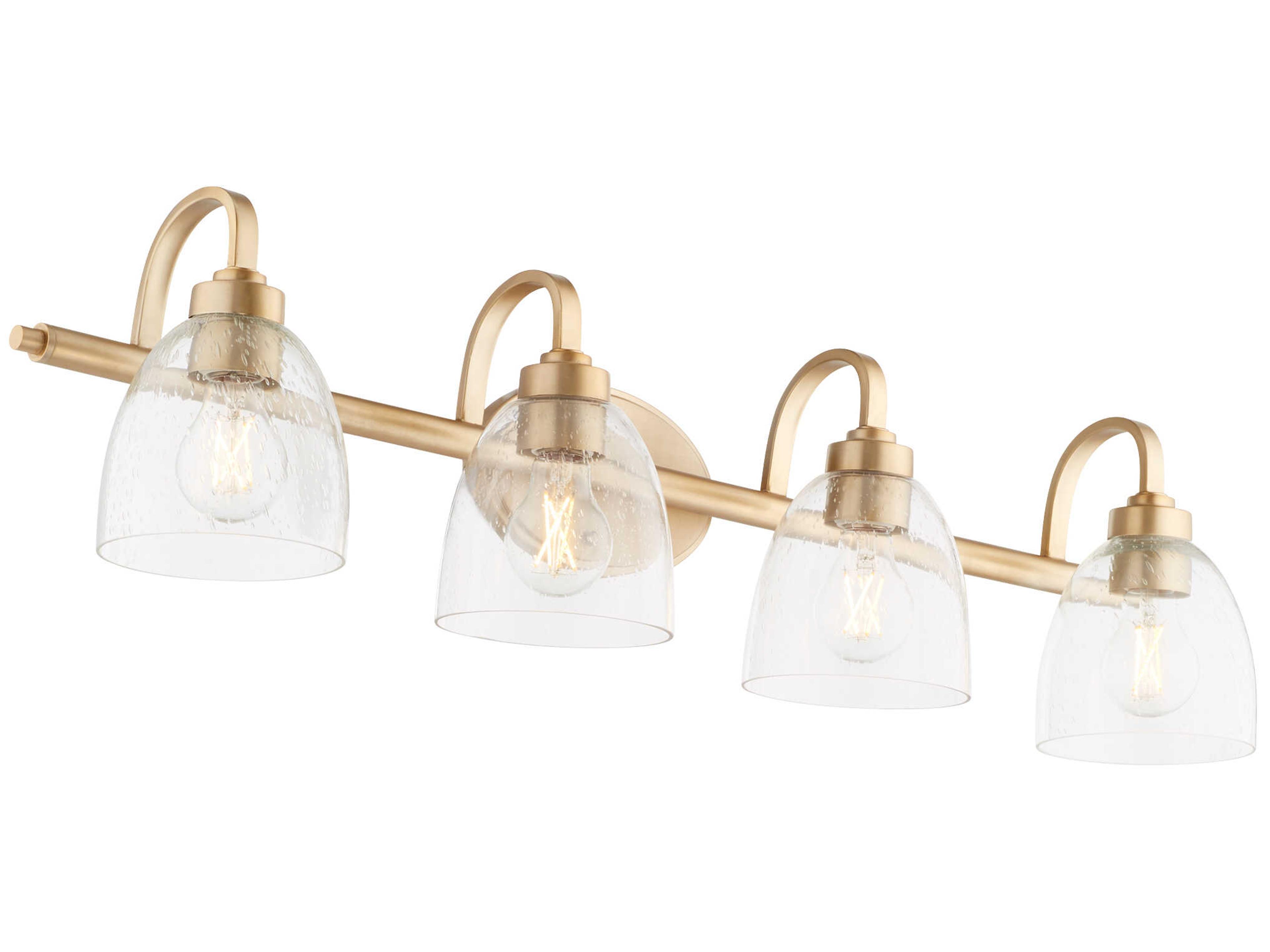 Quorum Reyes 4-Light Aged Brass Glass Vanity Light