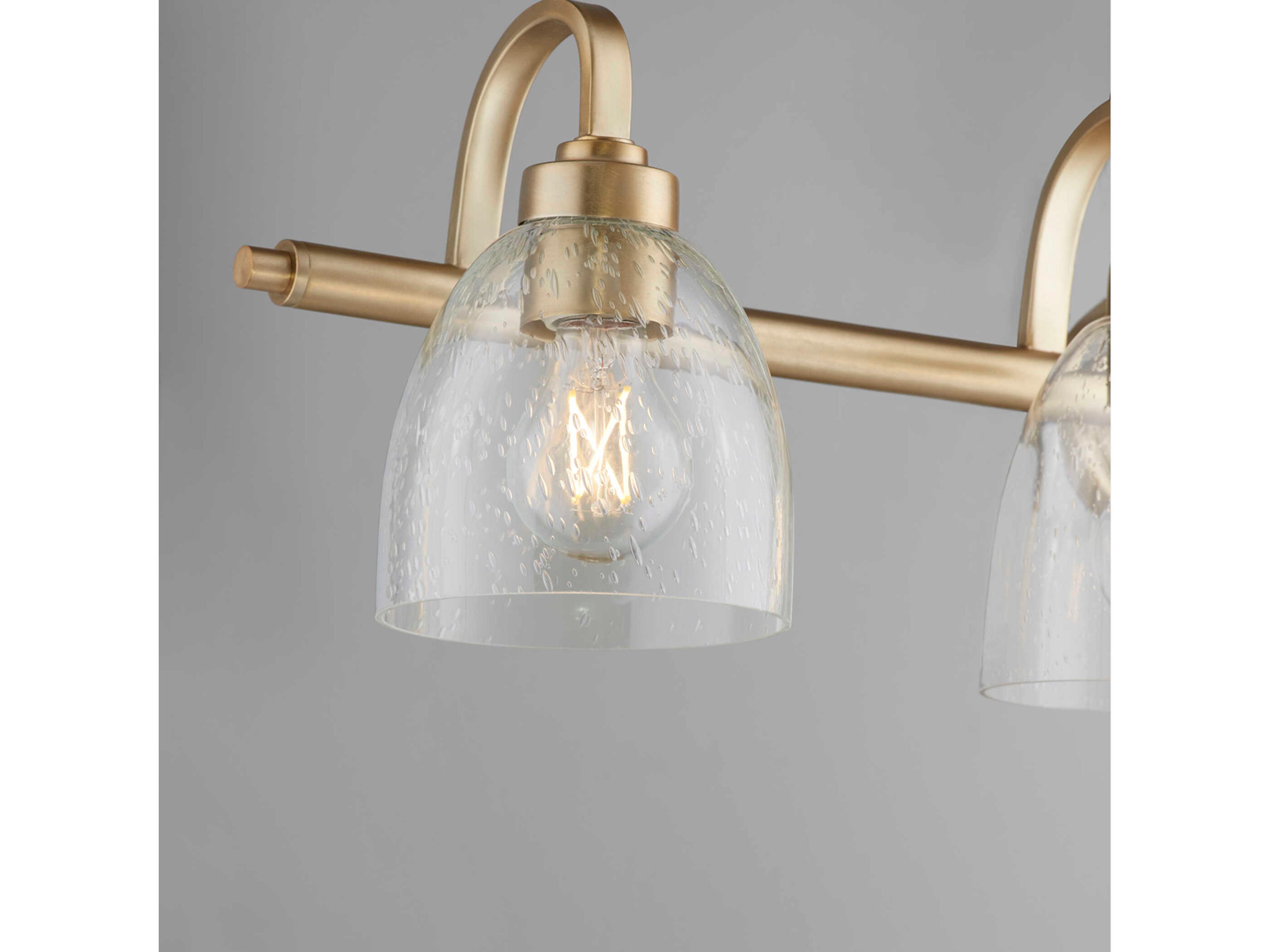 Quorum Reyes 4-Light Aged Brass Glass Vanity Light