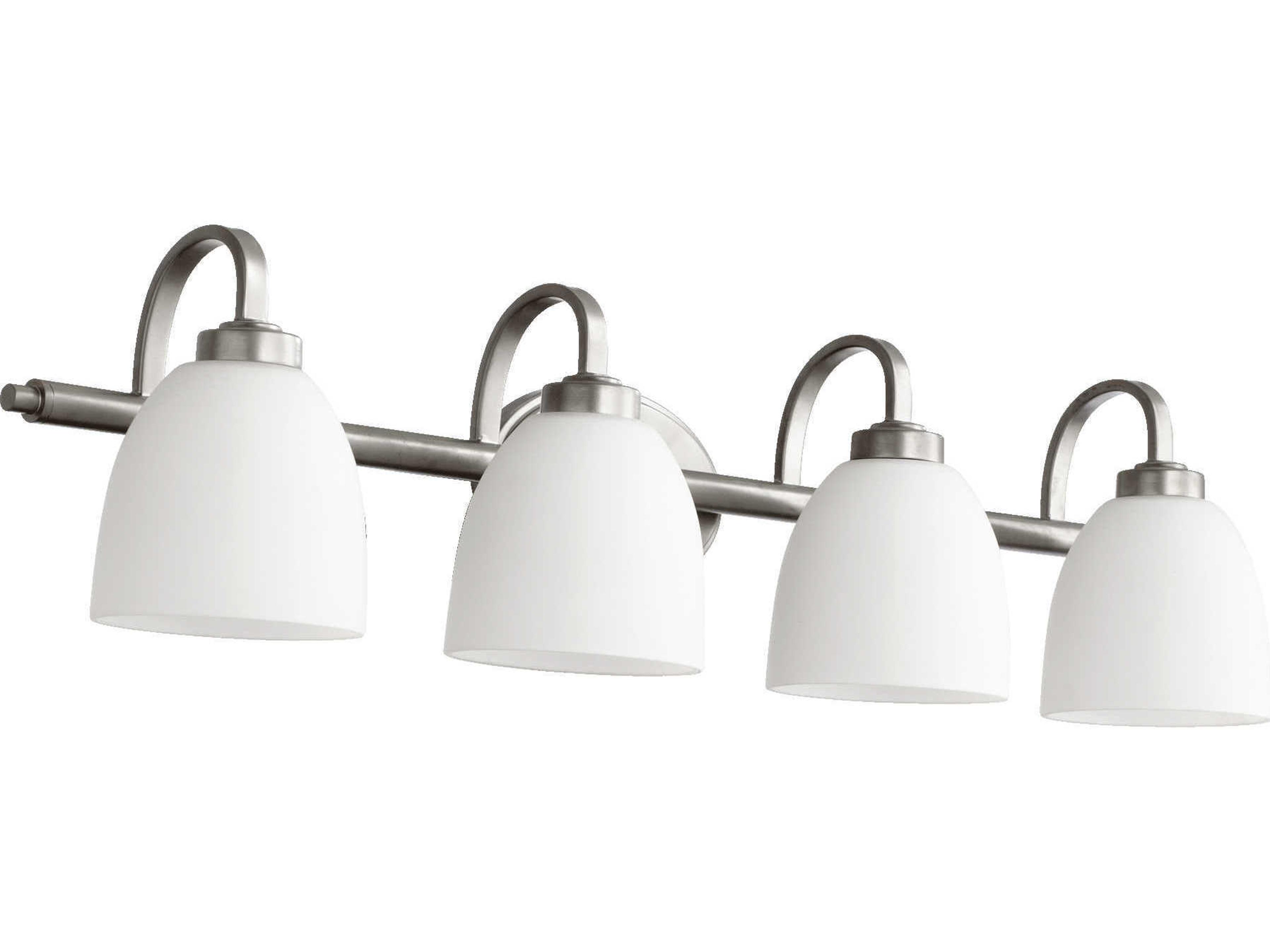 Reyes 4-Light Classic Nickel Glass Vanity Light