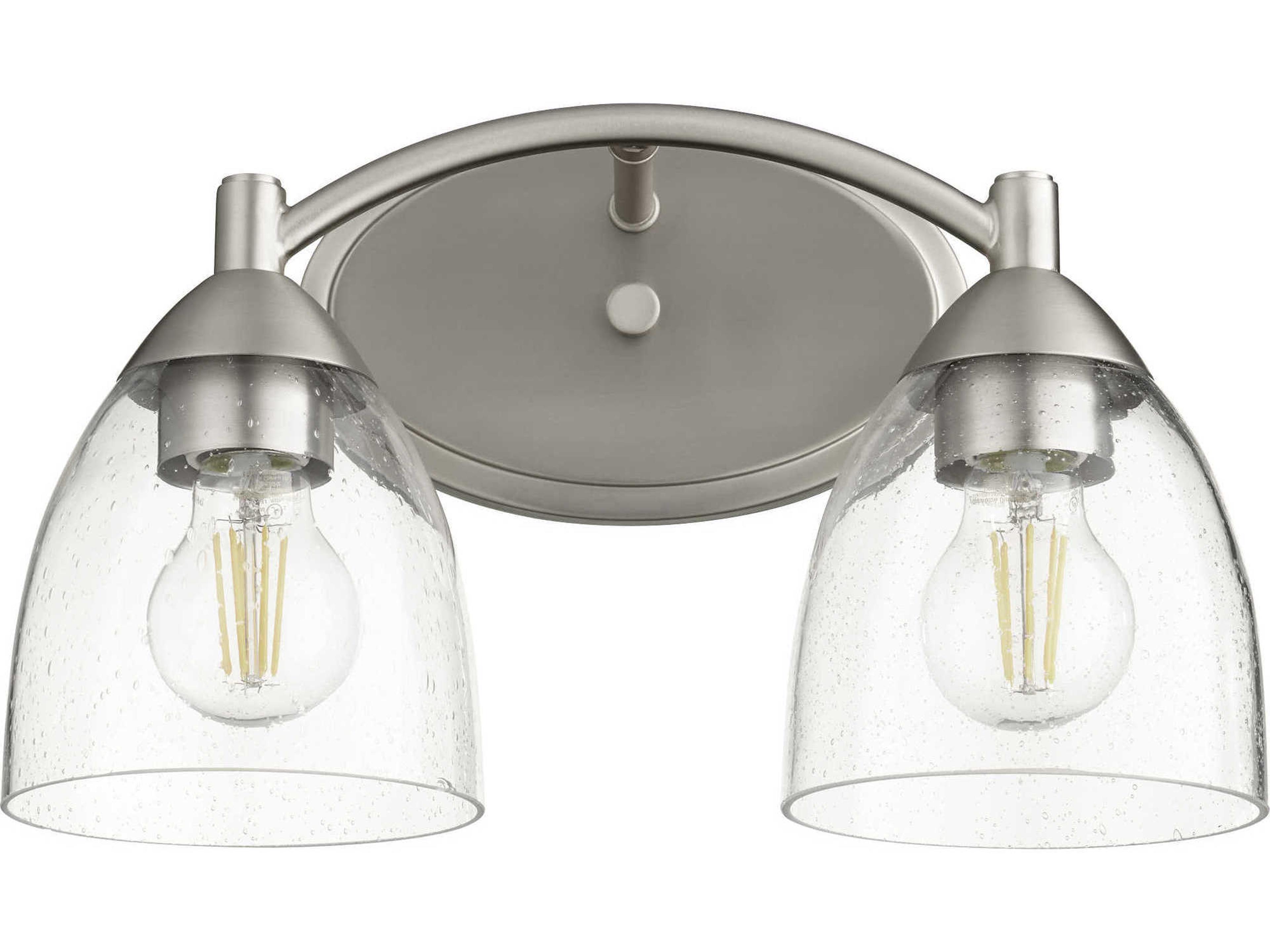 Barkley 2-Light Satin Nickel Glass Vanity Light