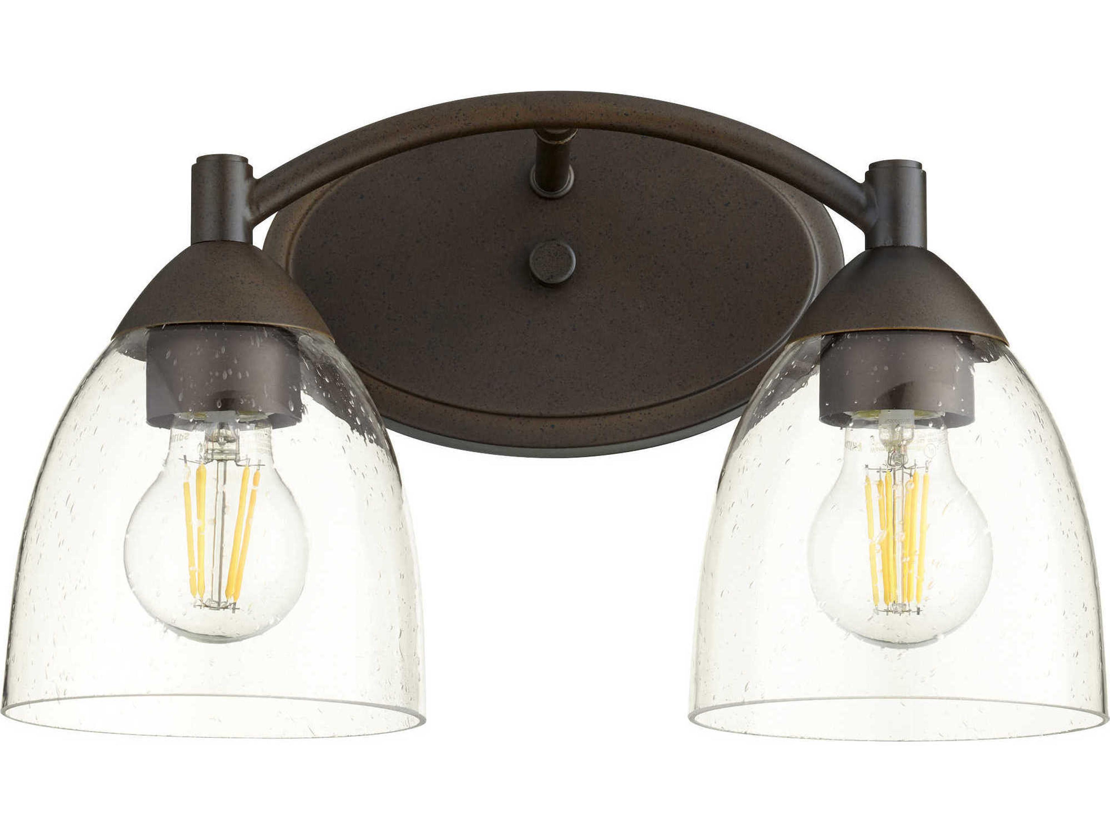 Barkley 2-Light Oiled Bronze Glass Vanity Light