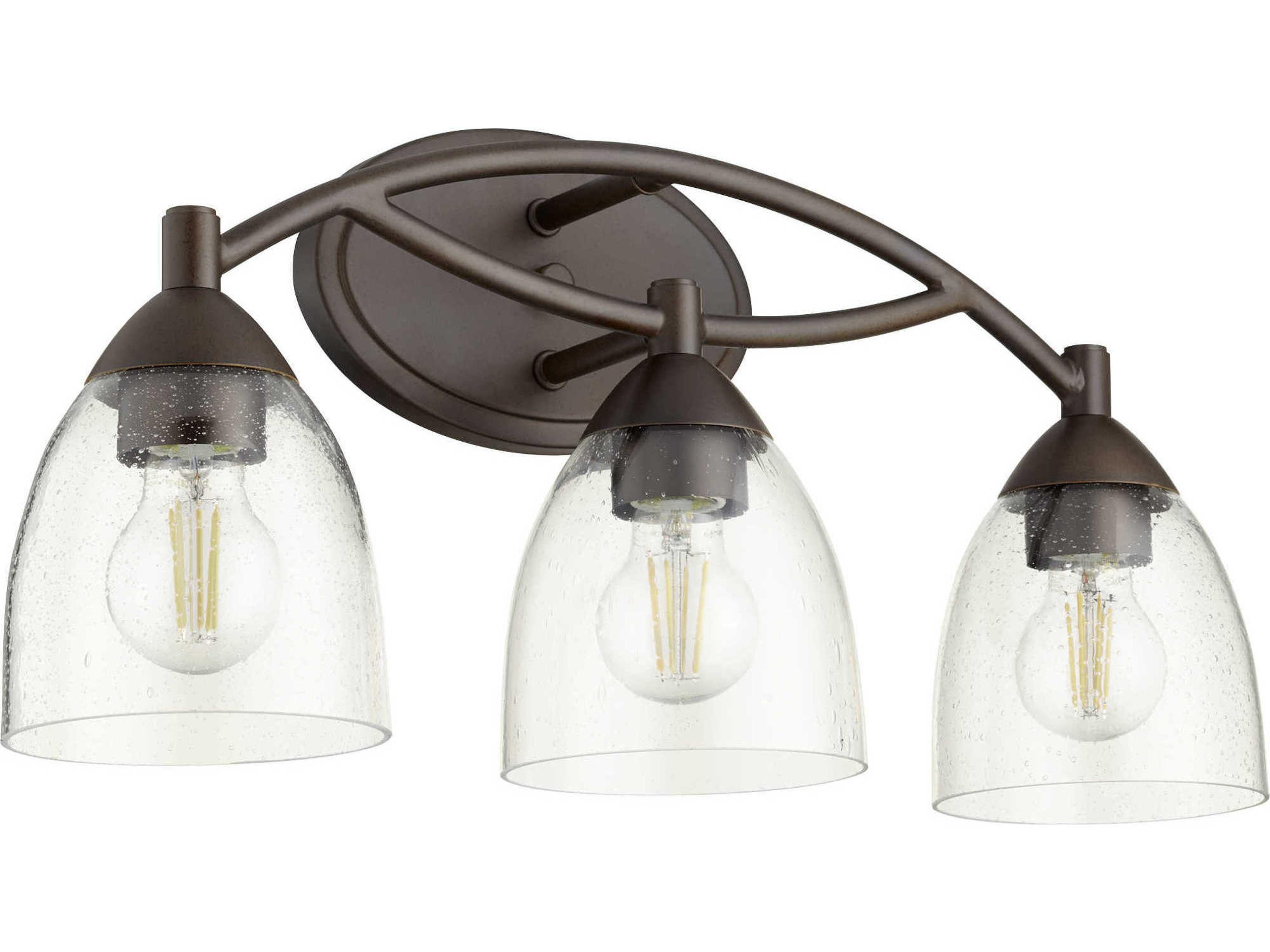 Barkley 3-Light Oiled Bronze Glass Vanity Light
