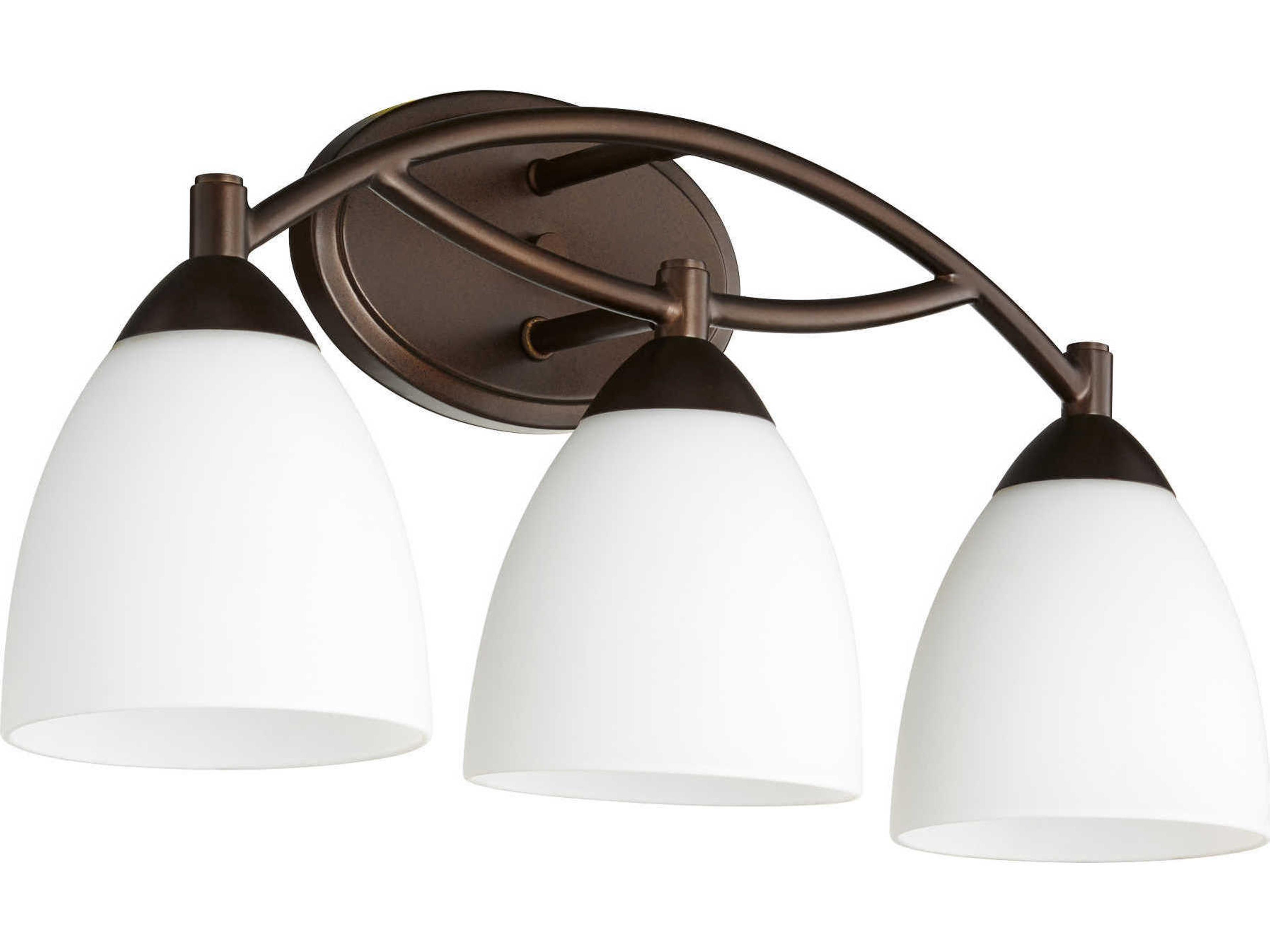 Barkley 3-Light Oiled Bronze Glass Vanity Light