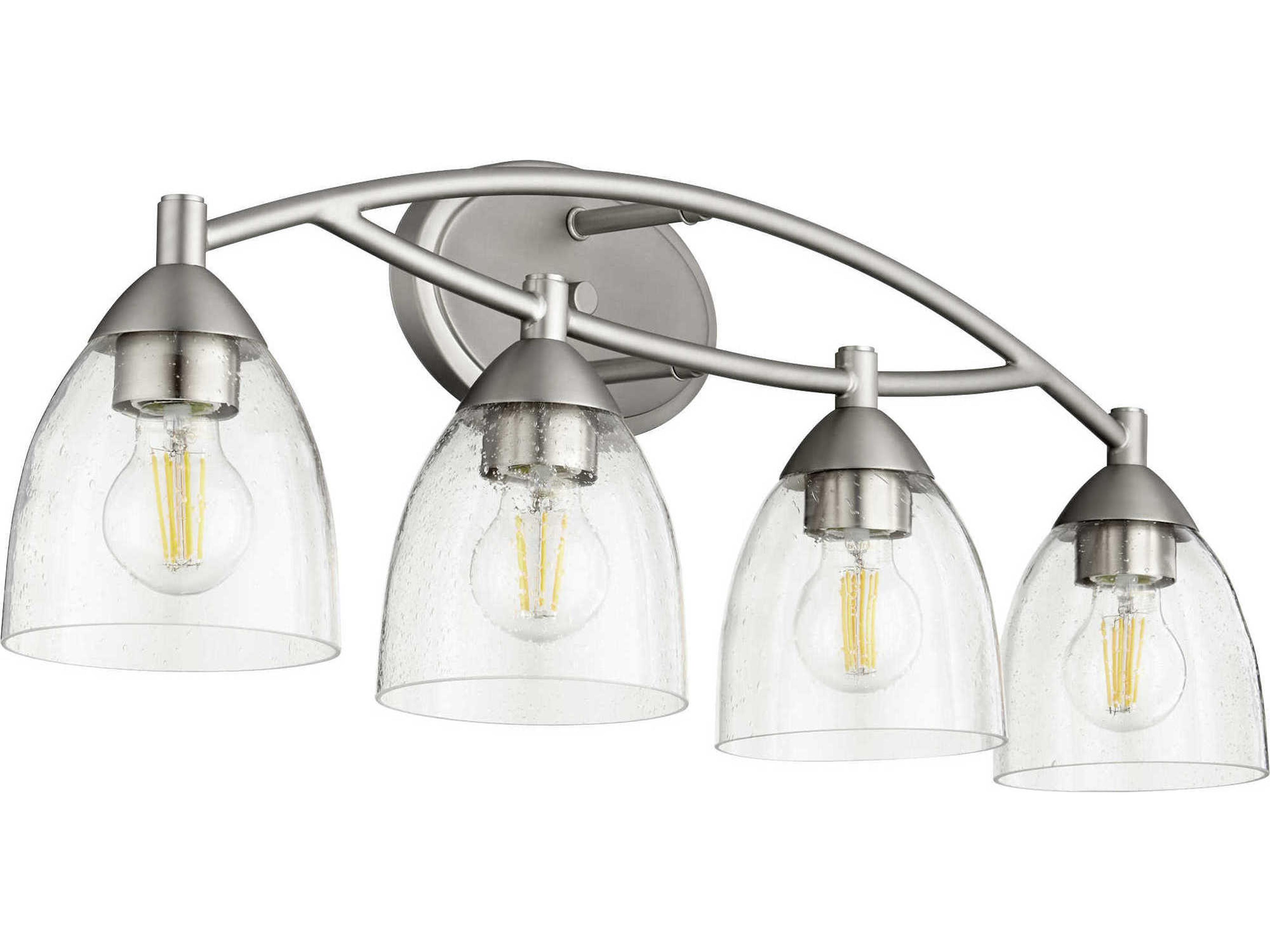 Barkley 4-Light Satin Nickel Glass Vanity Light