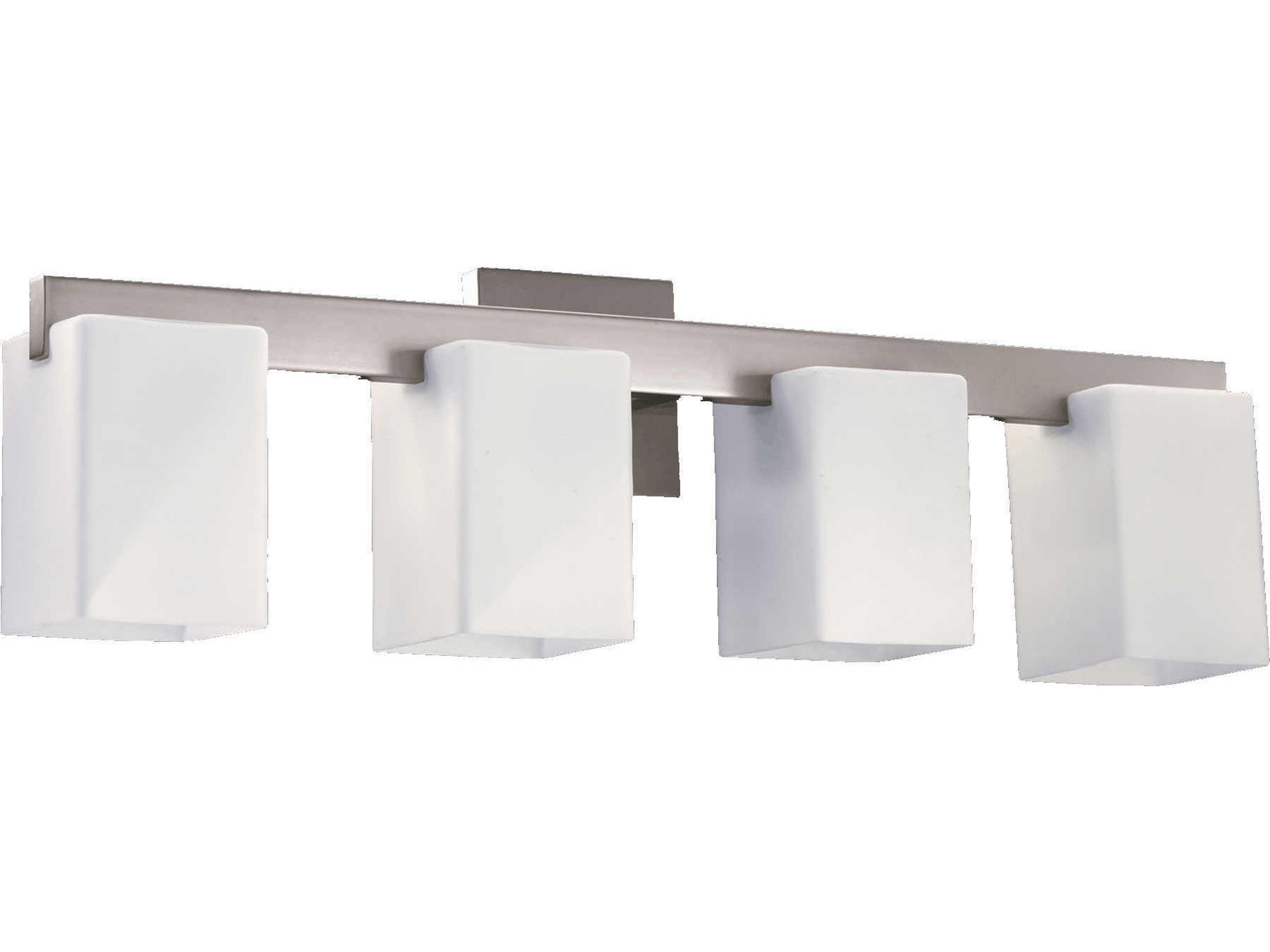 Modus 4-Light Satin Nickel Glass Vanity Light