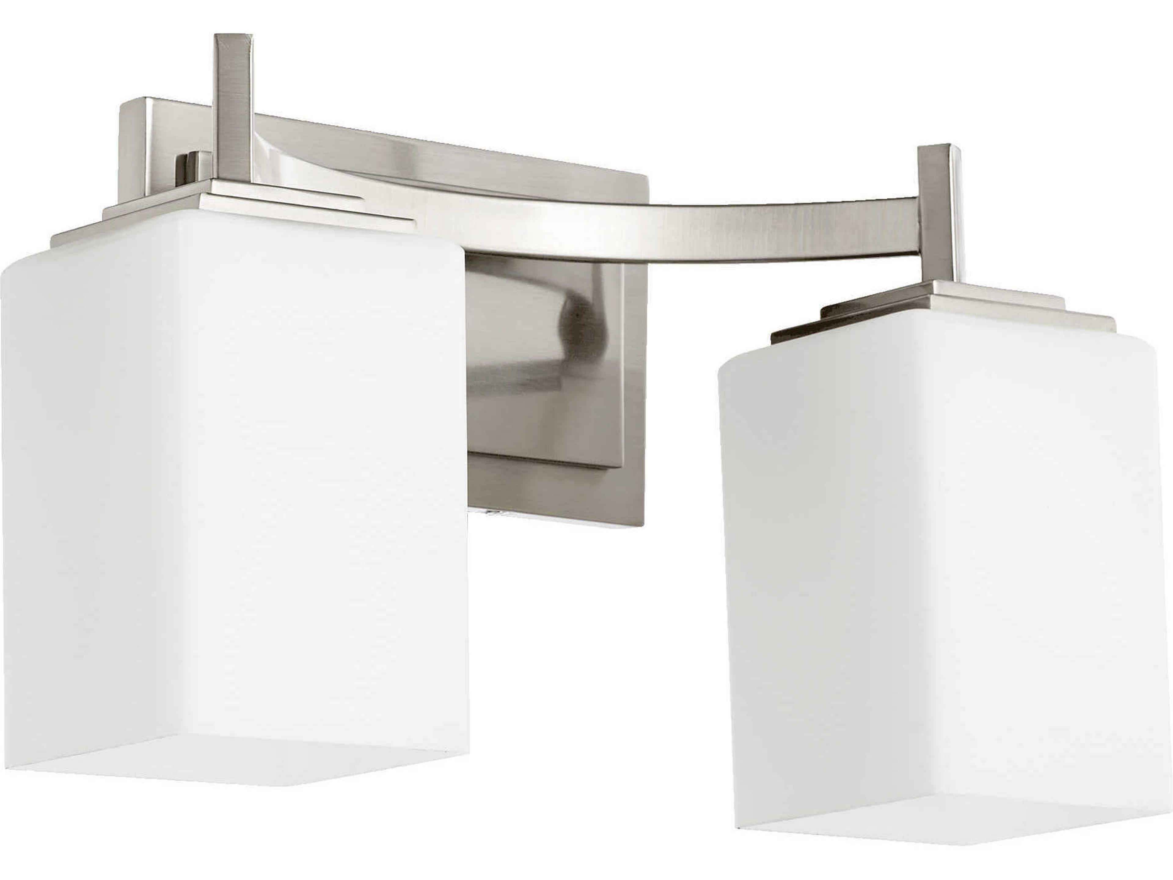 Delta 2-Light Satin Nickel Glass Vanity Light