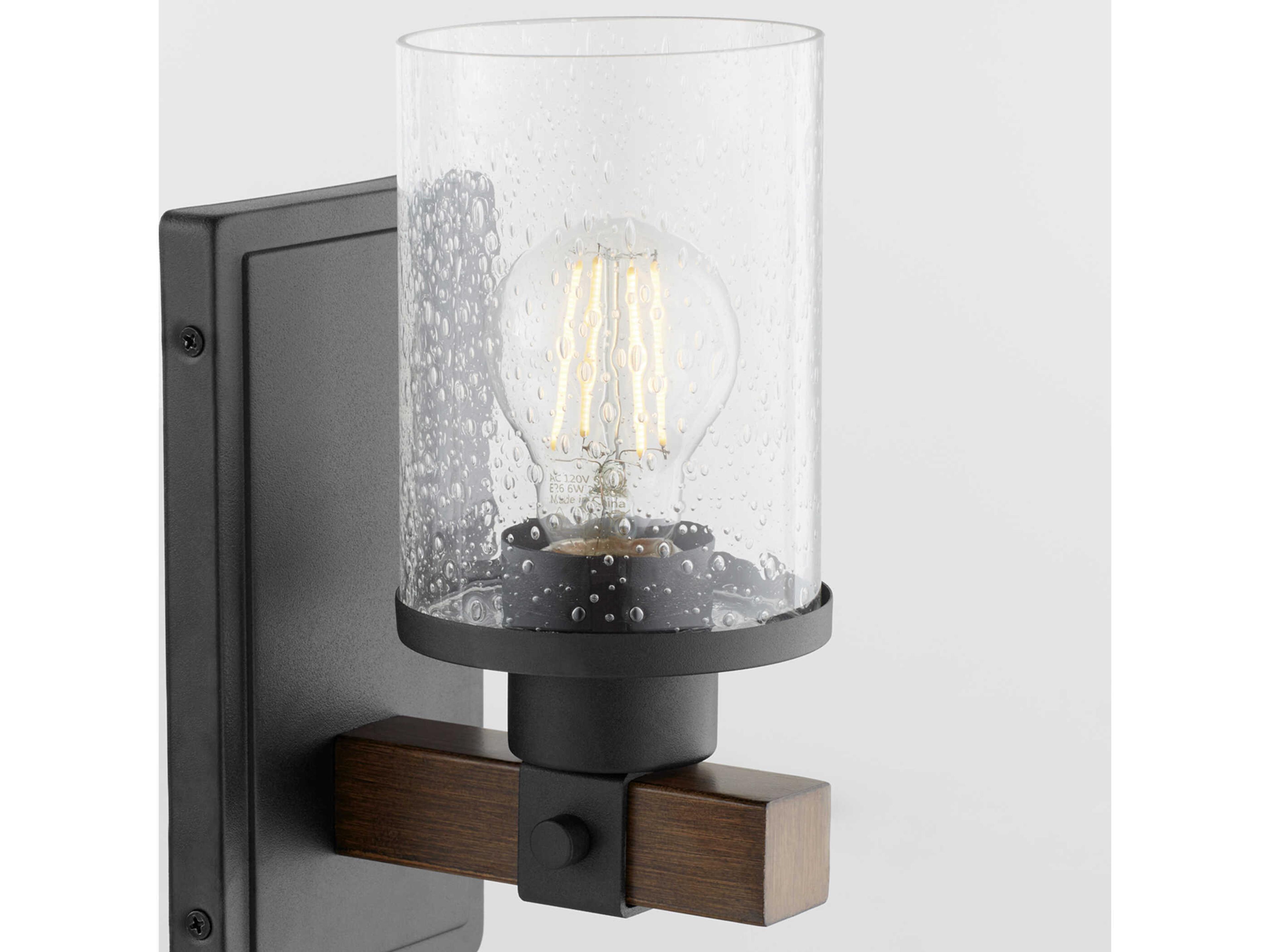 Quorum Alpine 1-Light Textured Black Walnut Wall Sconce