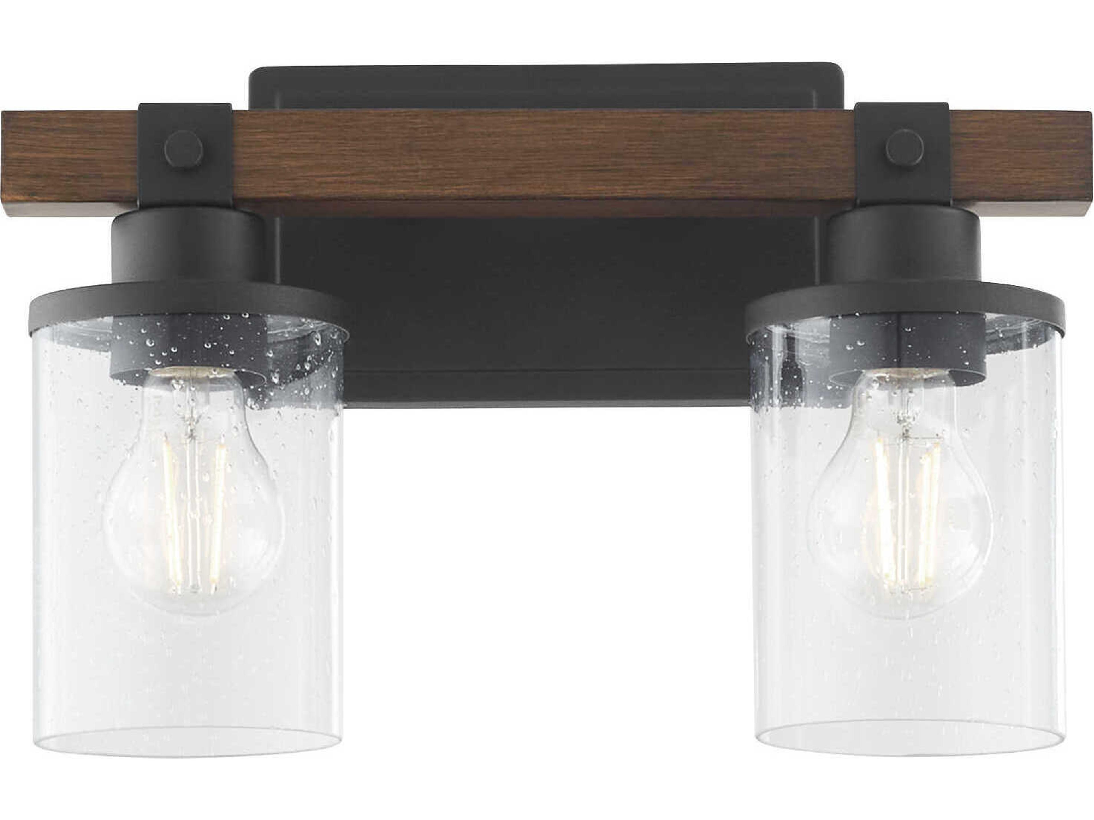 Quorum Alpine 2-Light Textured Black Walnut Vanity Light