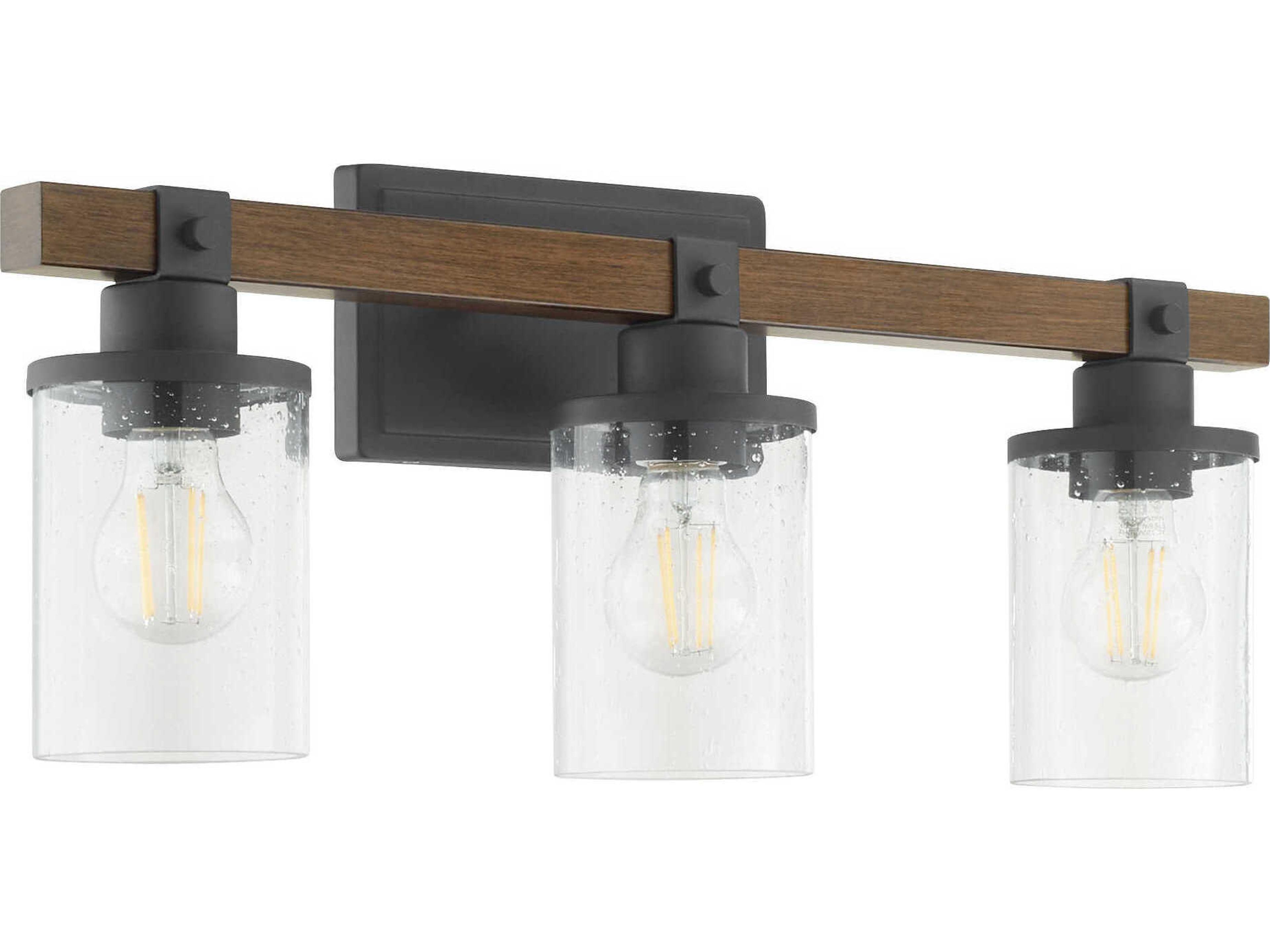 Alpine 3-Light Textured Black Walnut Vanity Light