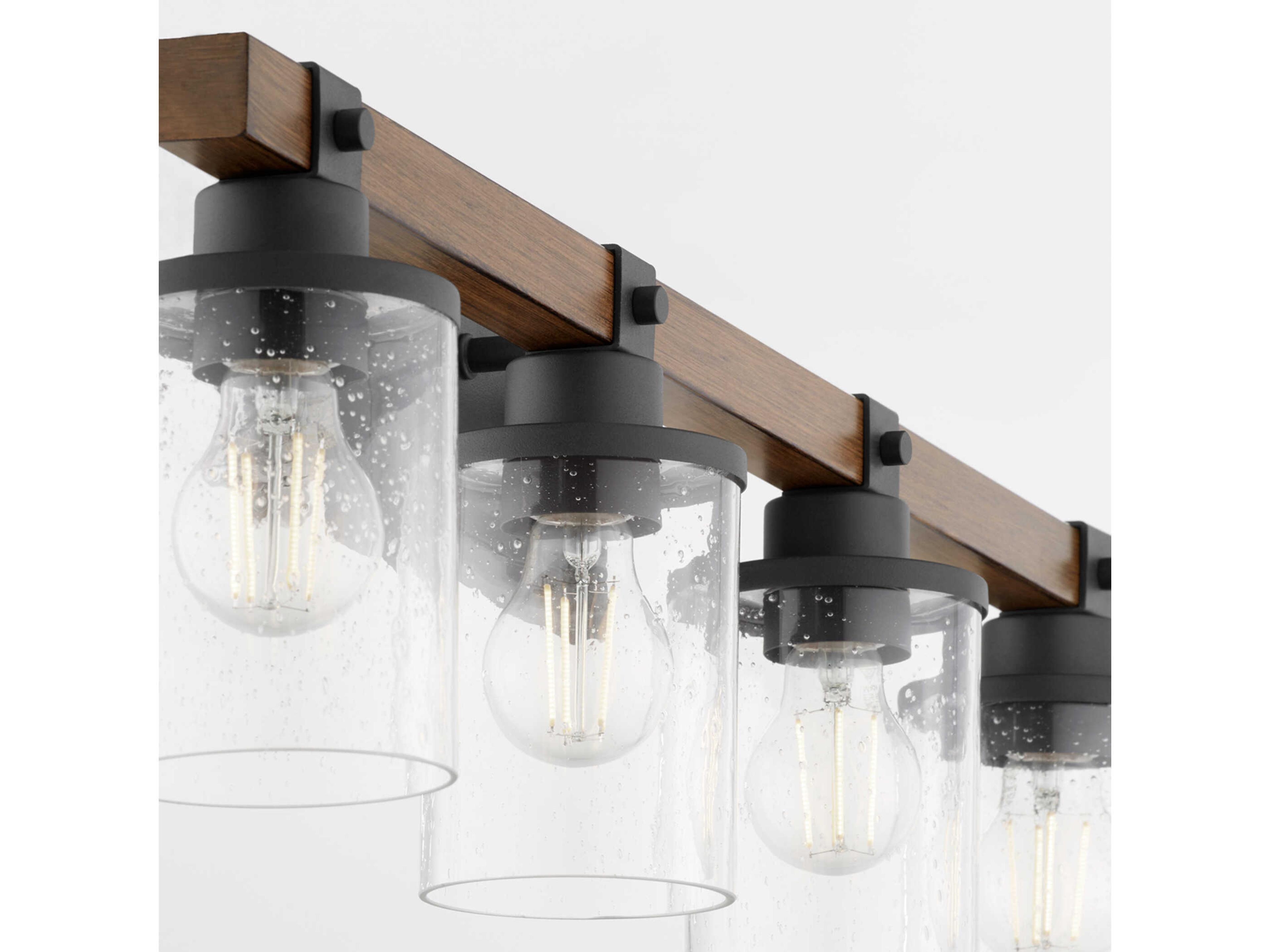 Quorum Alpine 4-Light Textured Black Walnut Vanity Light